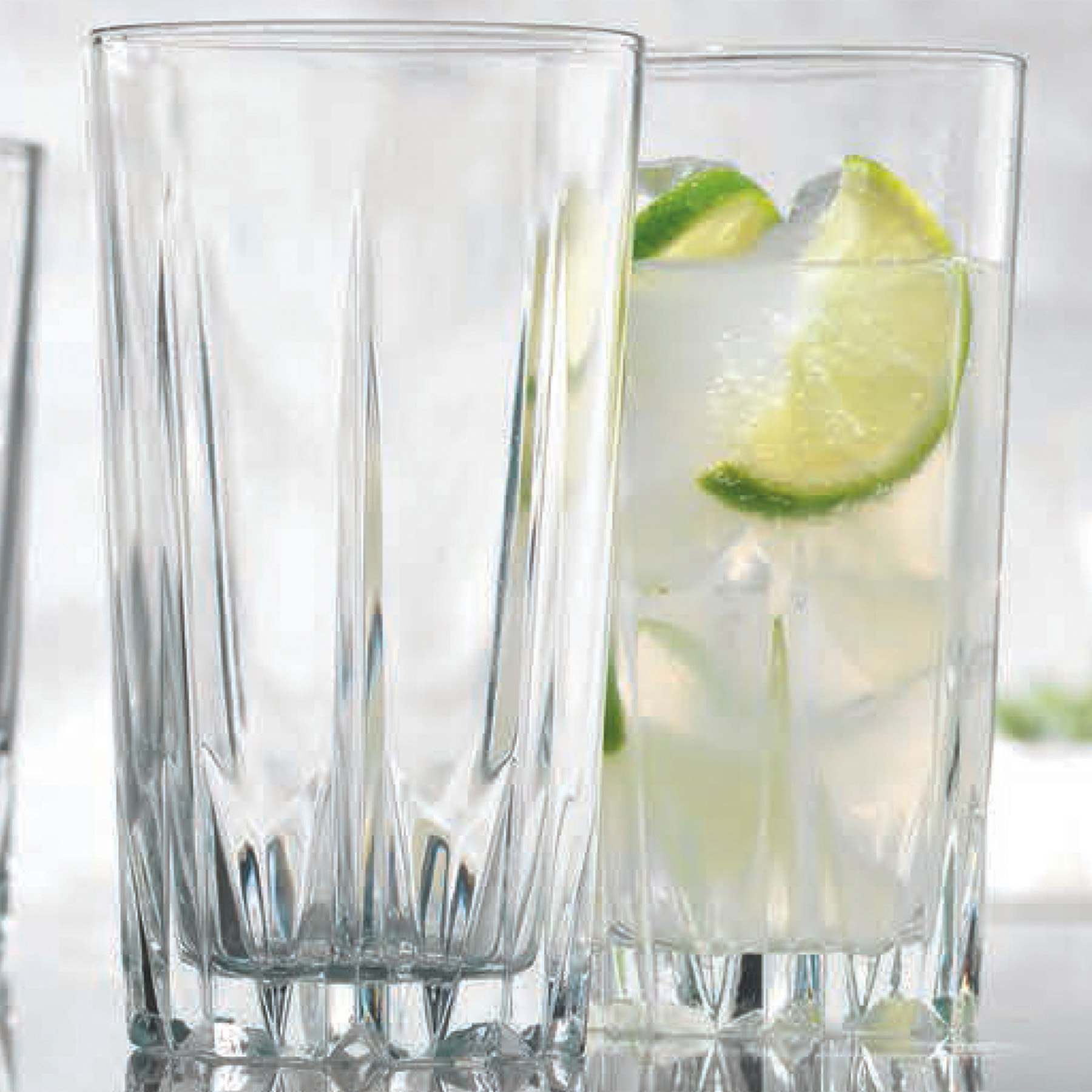 Set of 4 Diamante Glass Coolers, 17oz
