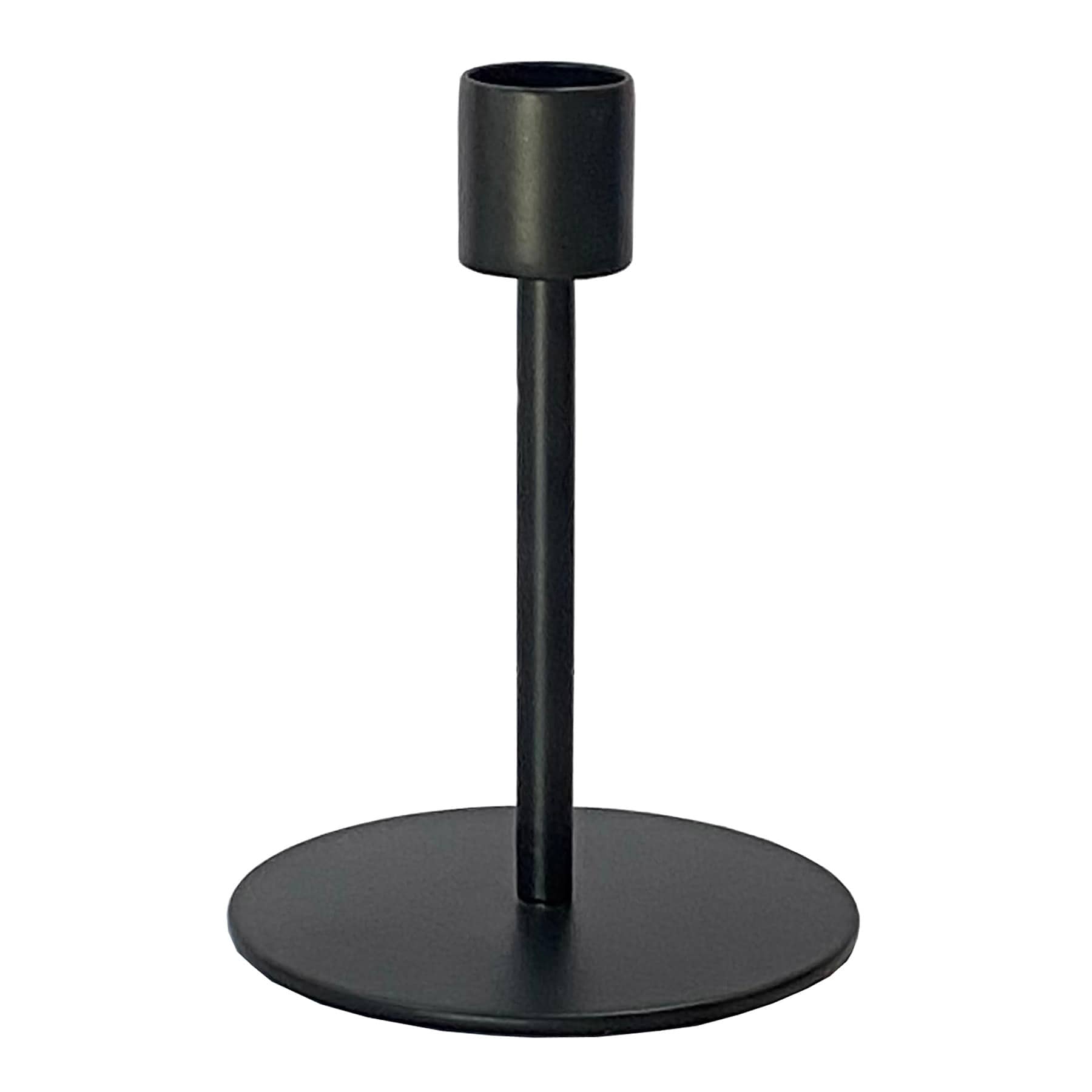 Found & Fable Black Metal Taper Candle Holder, 5.5"