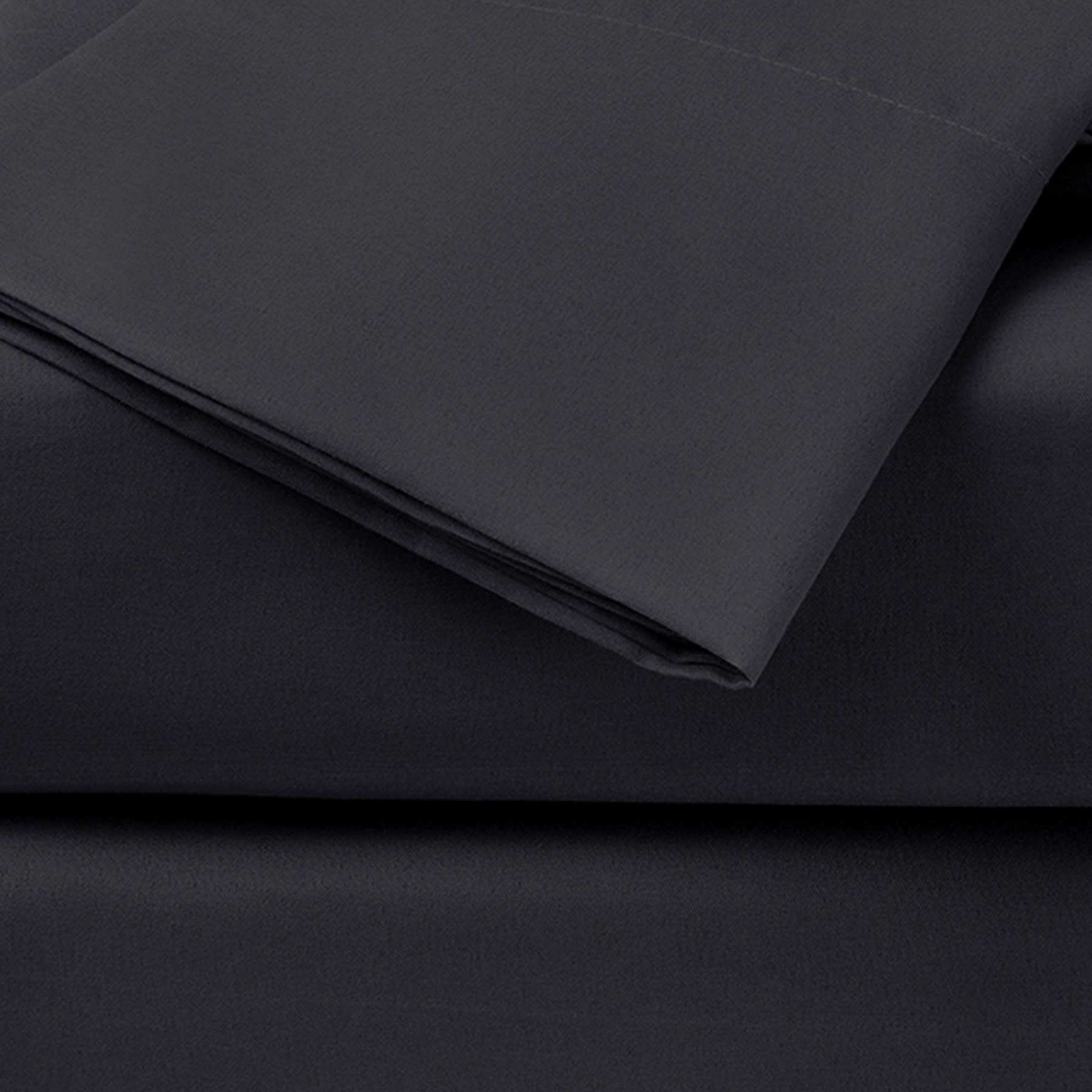 4-Piece Black Cooling Microfiber Sheet Set, King