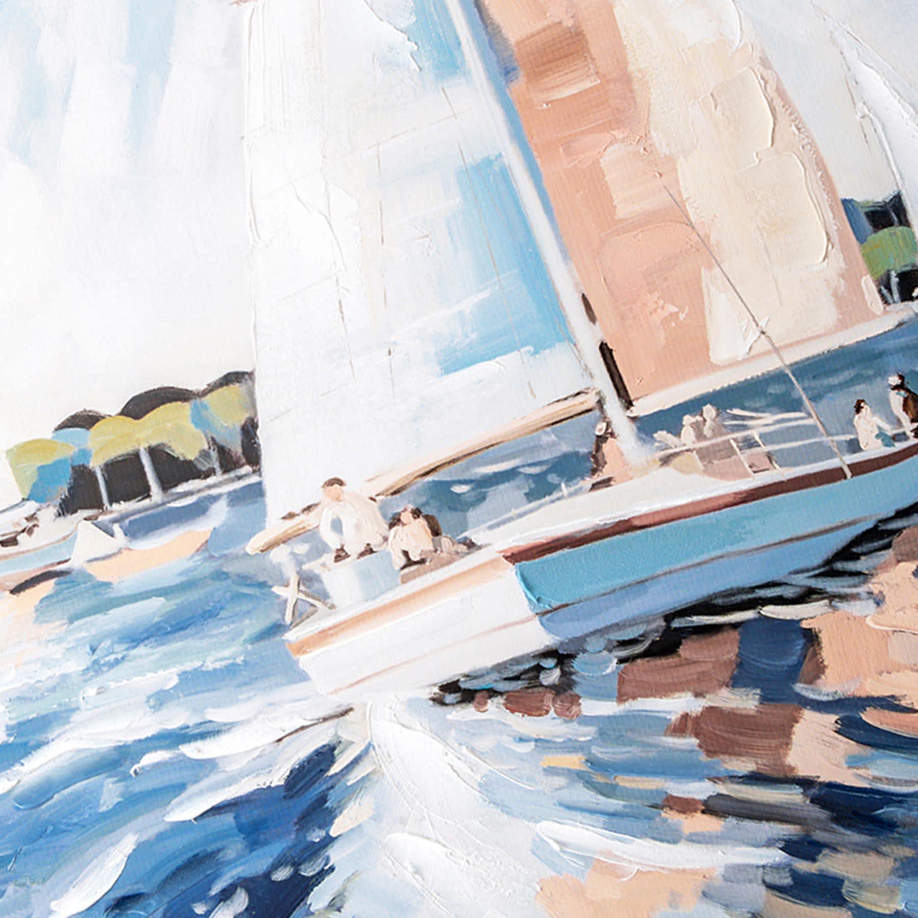 Honeybloom Framed Sailboat Canvas Wall Art, 40"