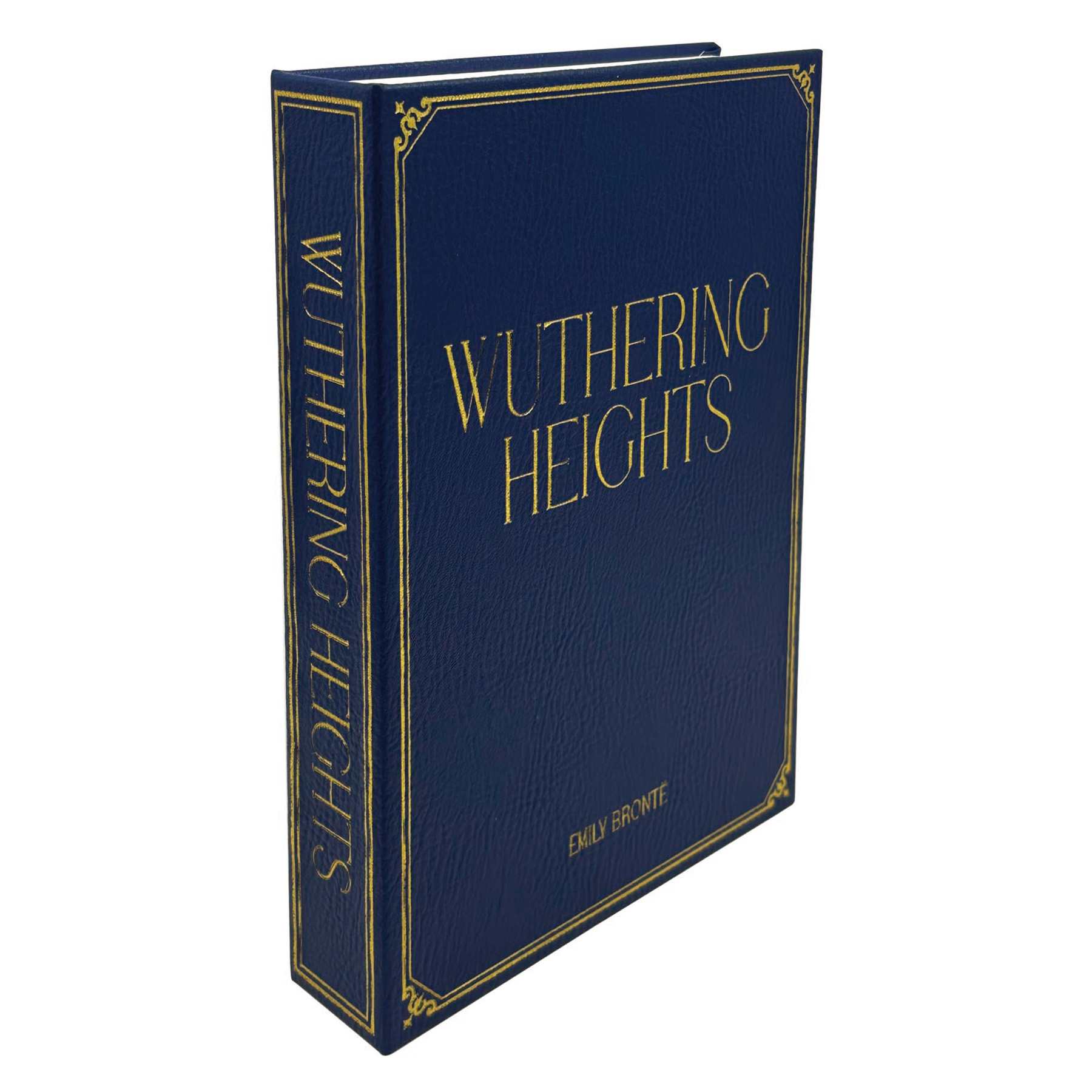 Navy Blue Wuthering Heights Faux Leather Book Box, 11"