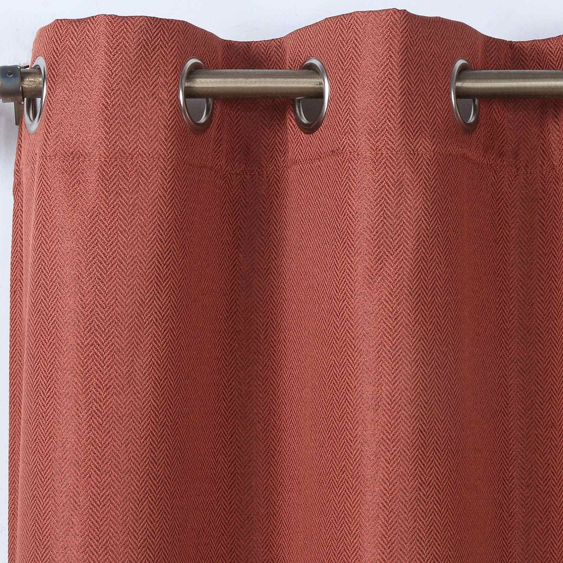 Cameron Spice Herringbone Blackout Curtain Panel, 84"