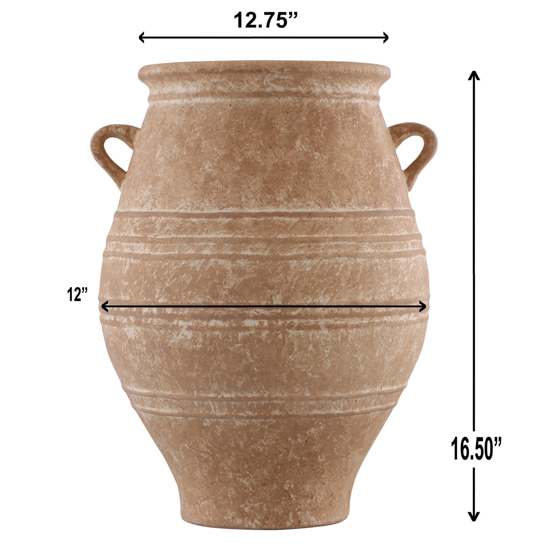 Neutral Ceramic Vase, 16.5"