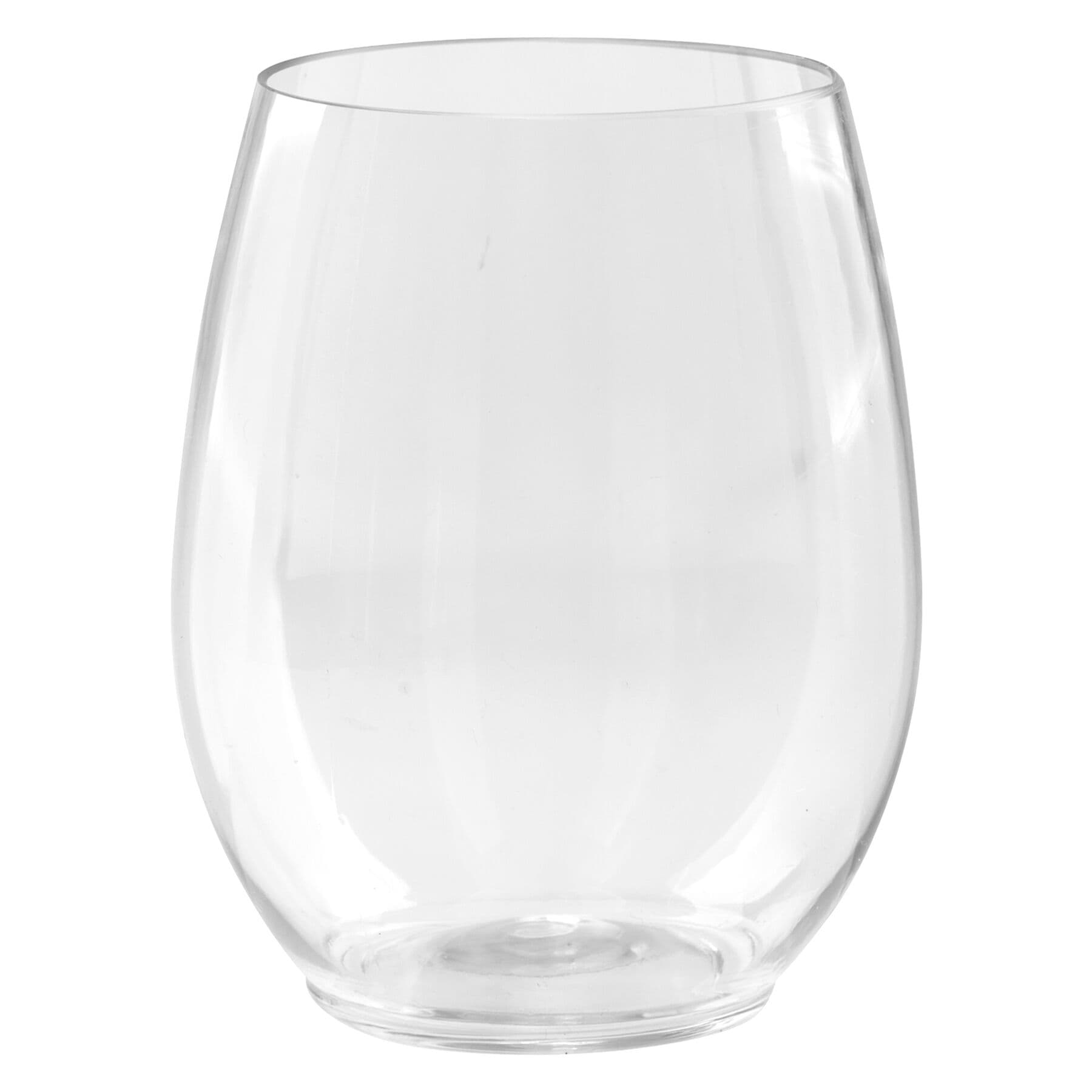 Lillian Table Settings Set of 6 Clear Plastic Stemless Wine Cups, 12oz