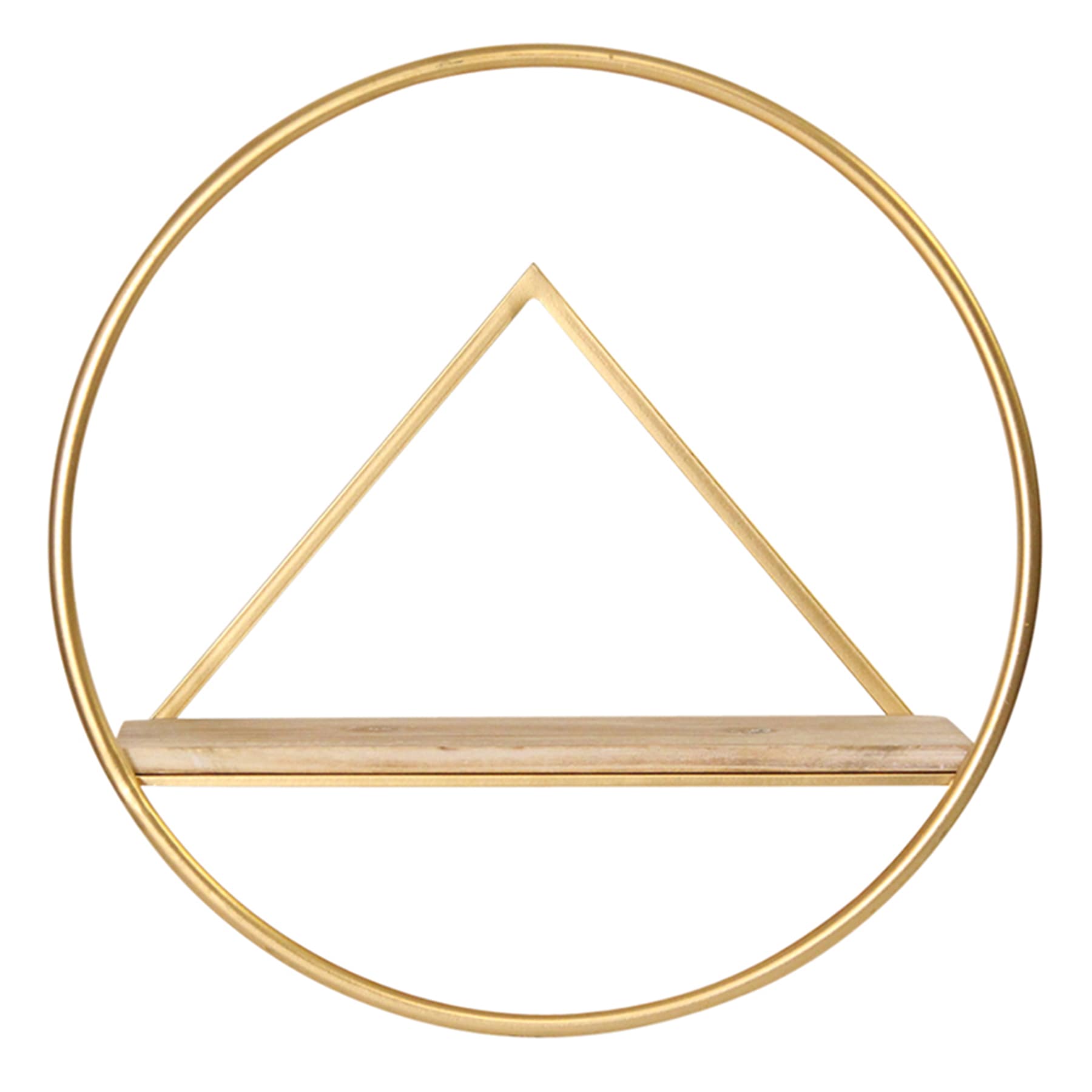 Set of 3 Gold Metal Round Wall Shelf