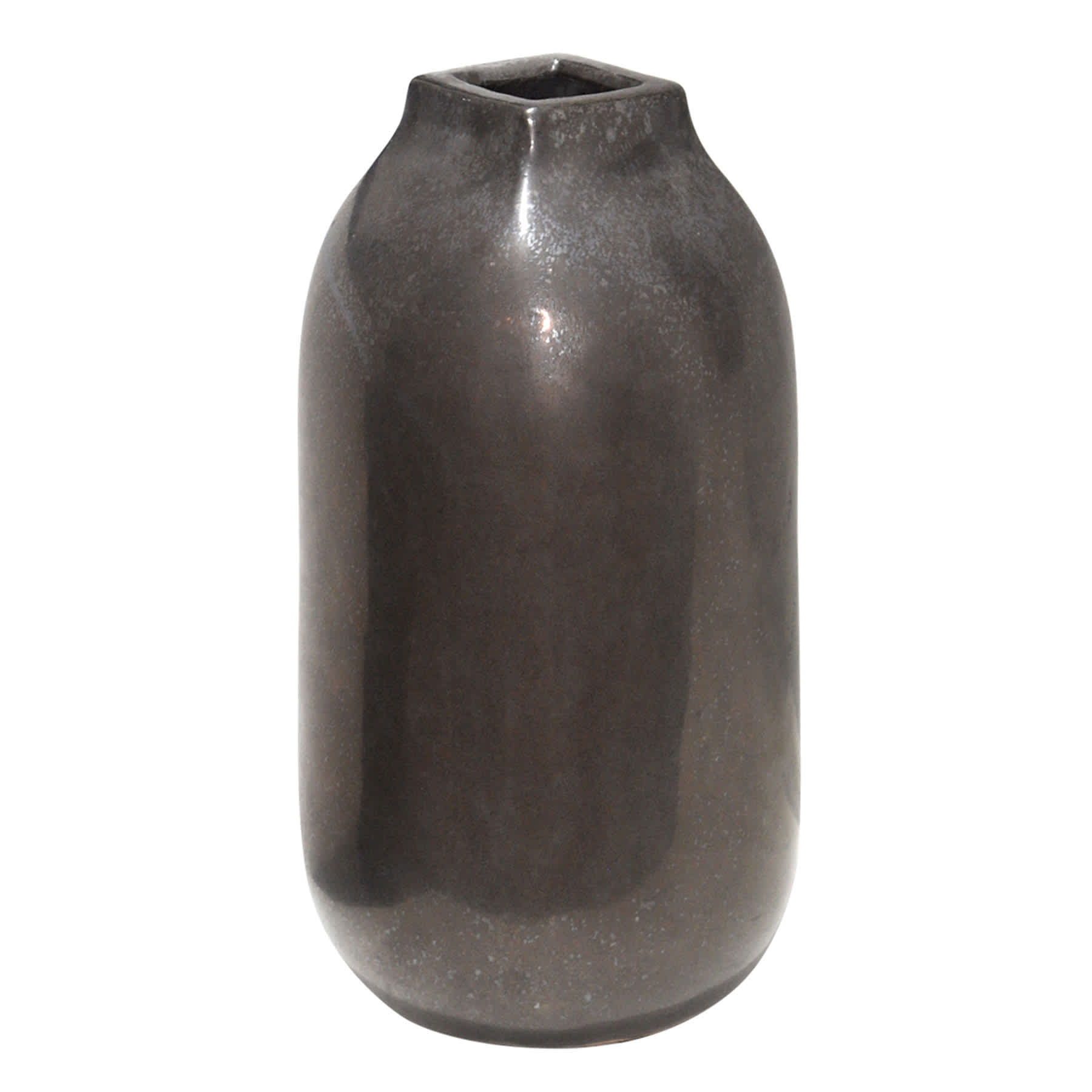 Bronze Square Mouth Ceramic Vase, 13.4"