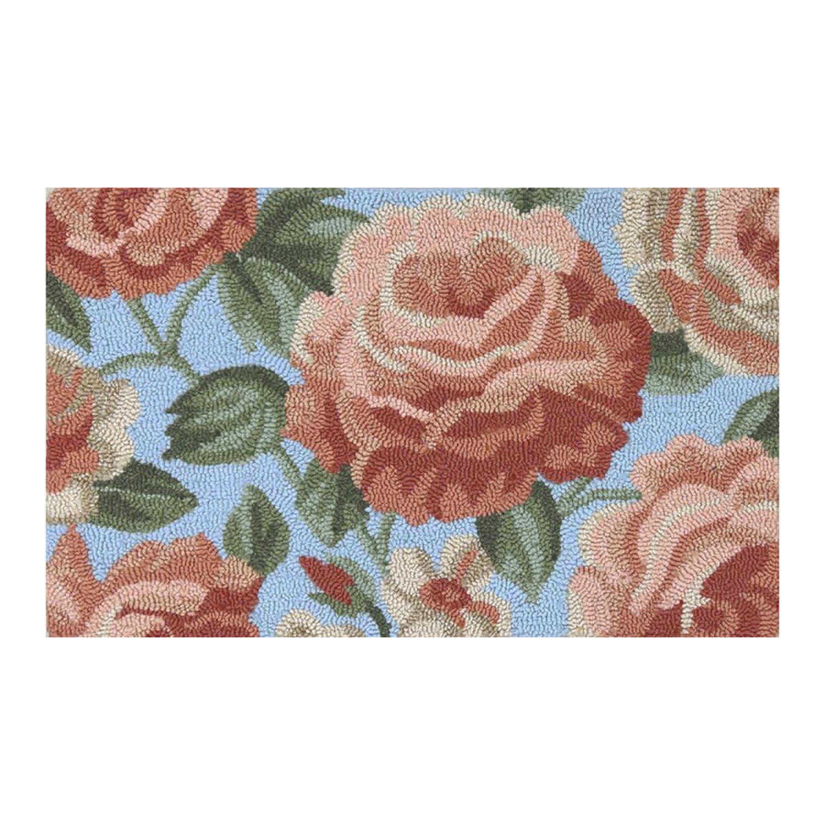 Multicolor Floral Hook Tufted Outdoor Accent Rug, 18x30