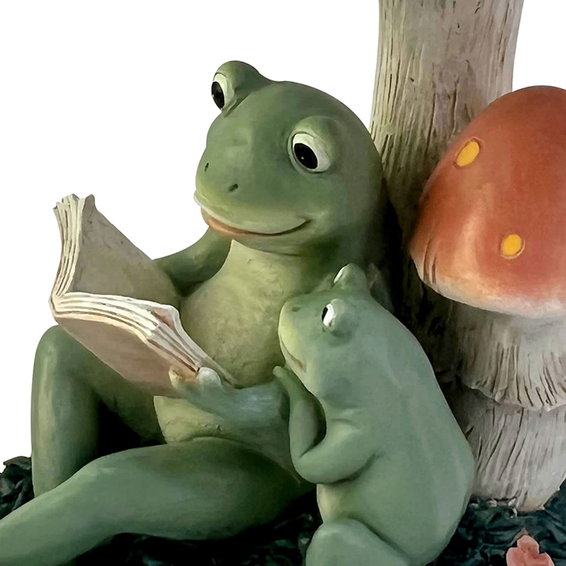 Honeybloom Frog Reading Outdoor Garden Statue, 12"
