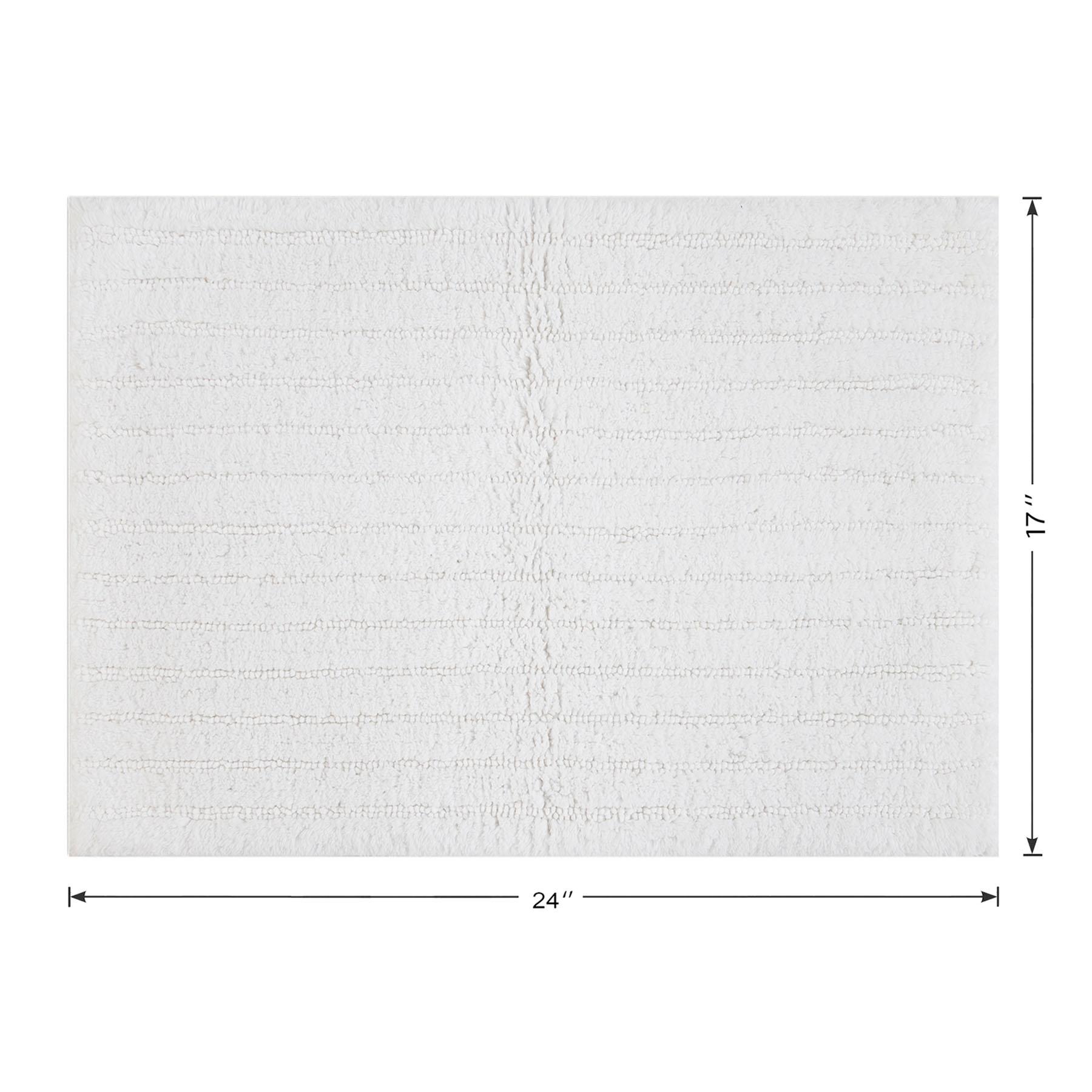 Found & Fable White Striped High-Low Bath Rug, 17x24