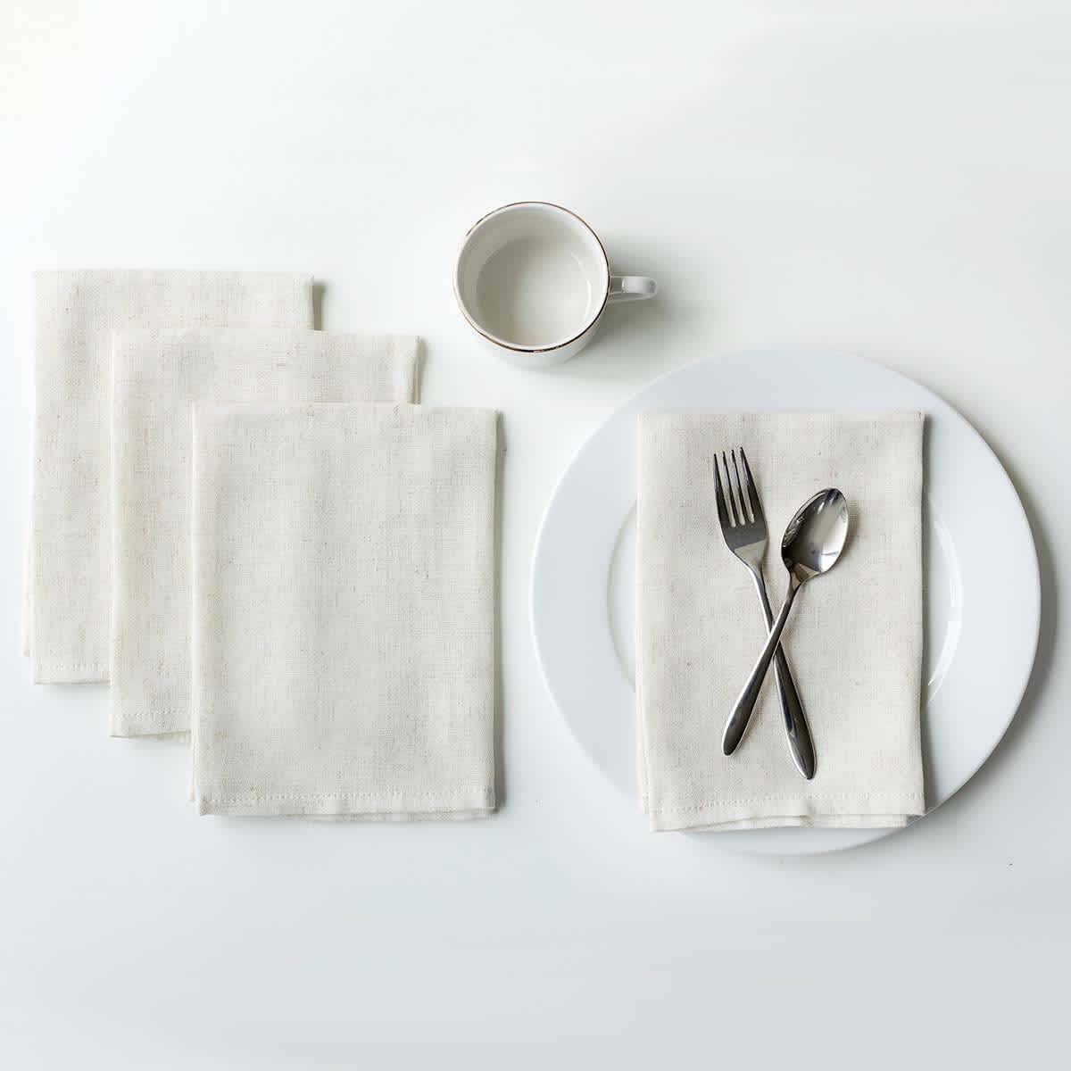 Set Of 4 18X18In Darby Natural Napkins