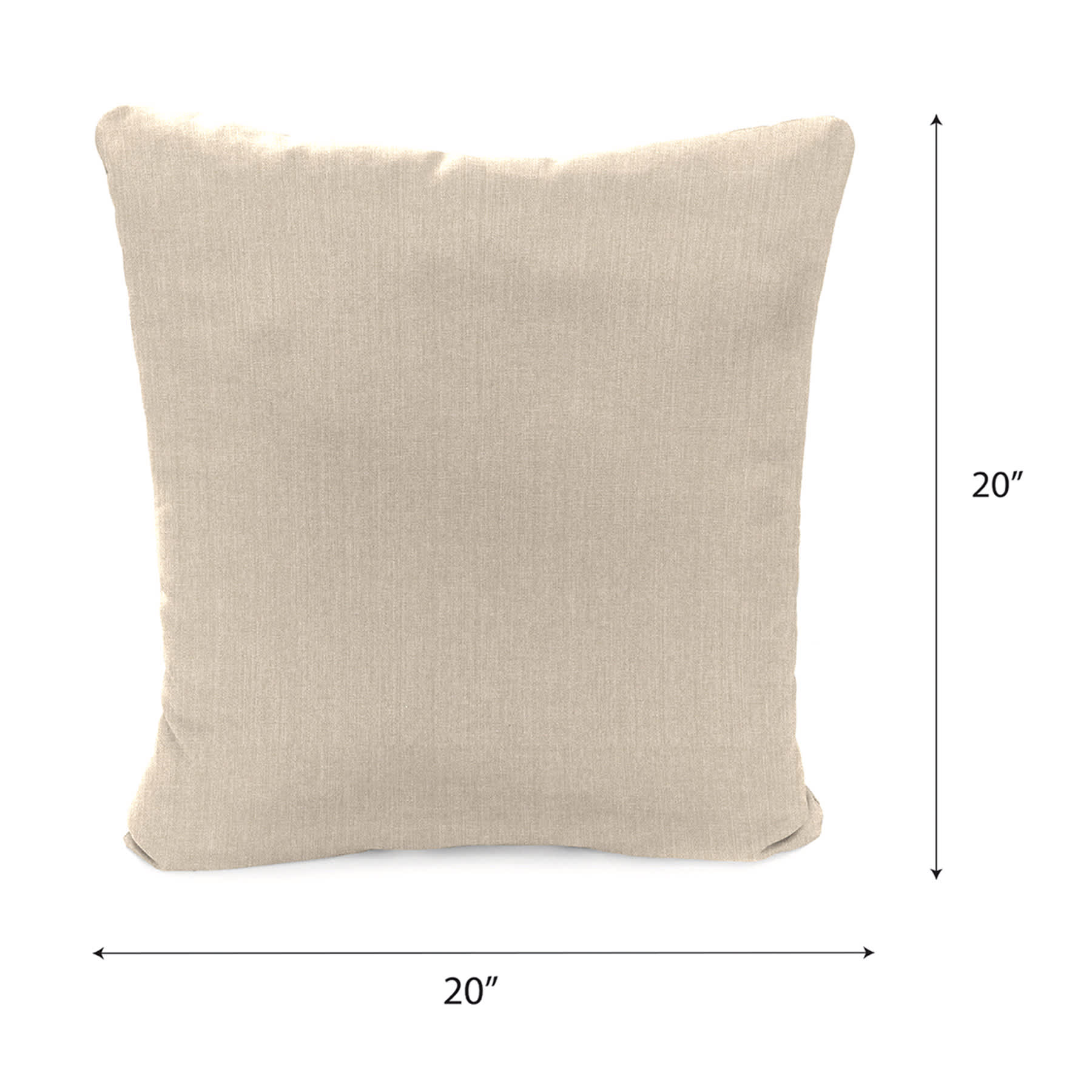 Tahiti Beige Oversized Square Outdoor Throw Pillow, 20"