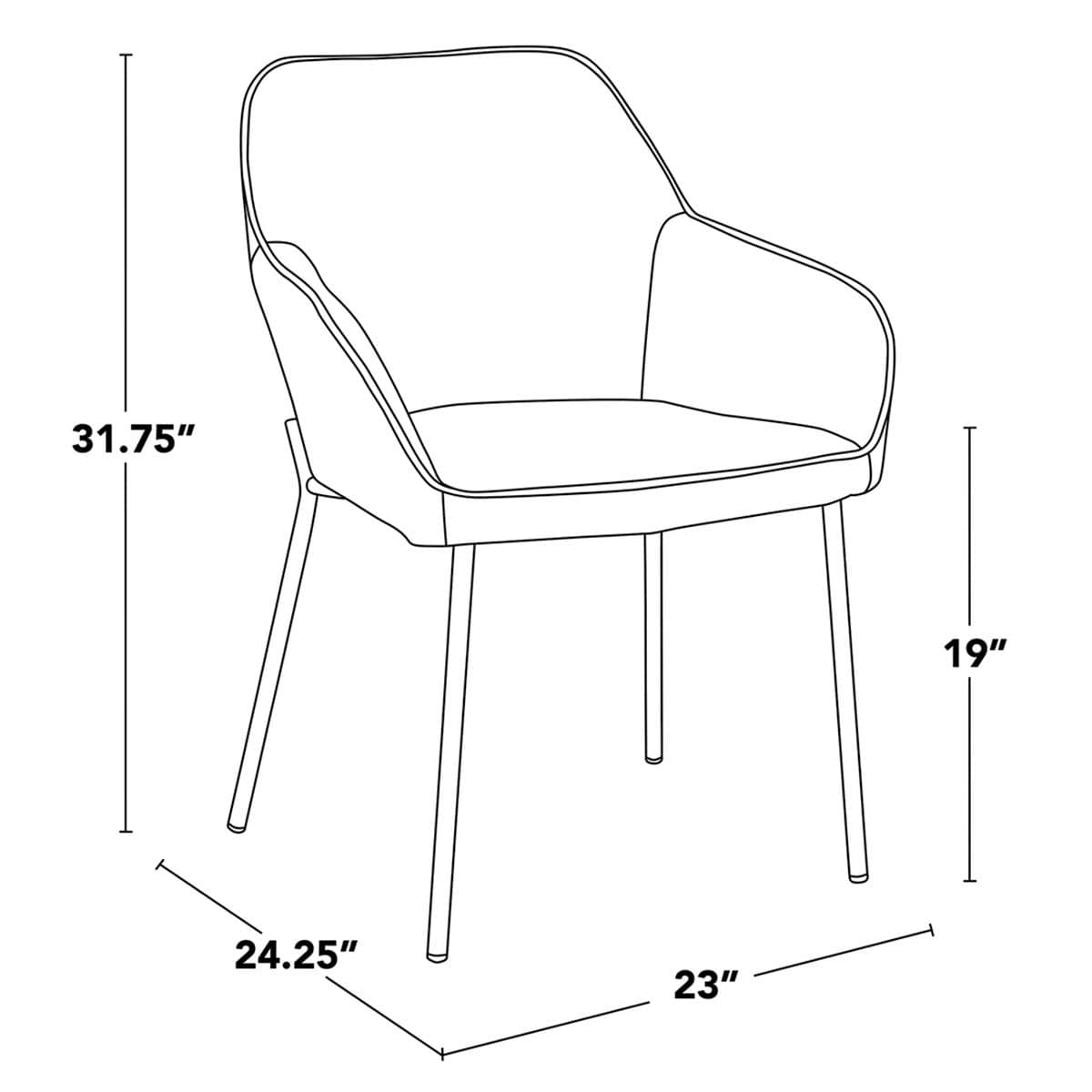Honeybloom Destin Dining Chair, Cognac