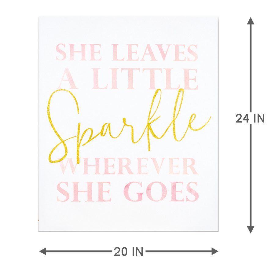 She Leaves A Little Sparkle Wherever She Goes Canvas Wall Art, 20x24