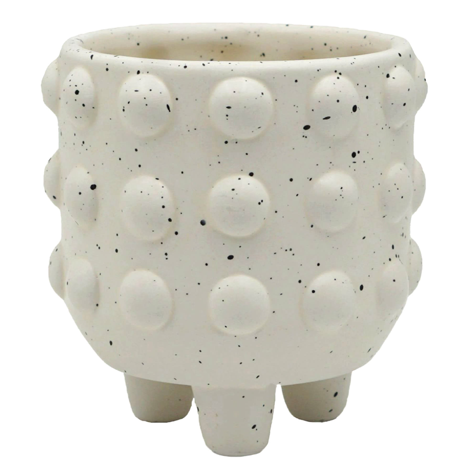 Indoor White Ceramic Planter, 4"