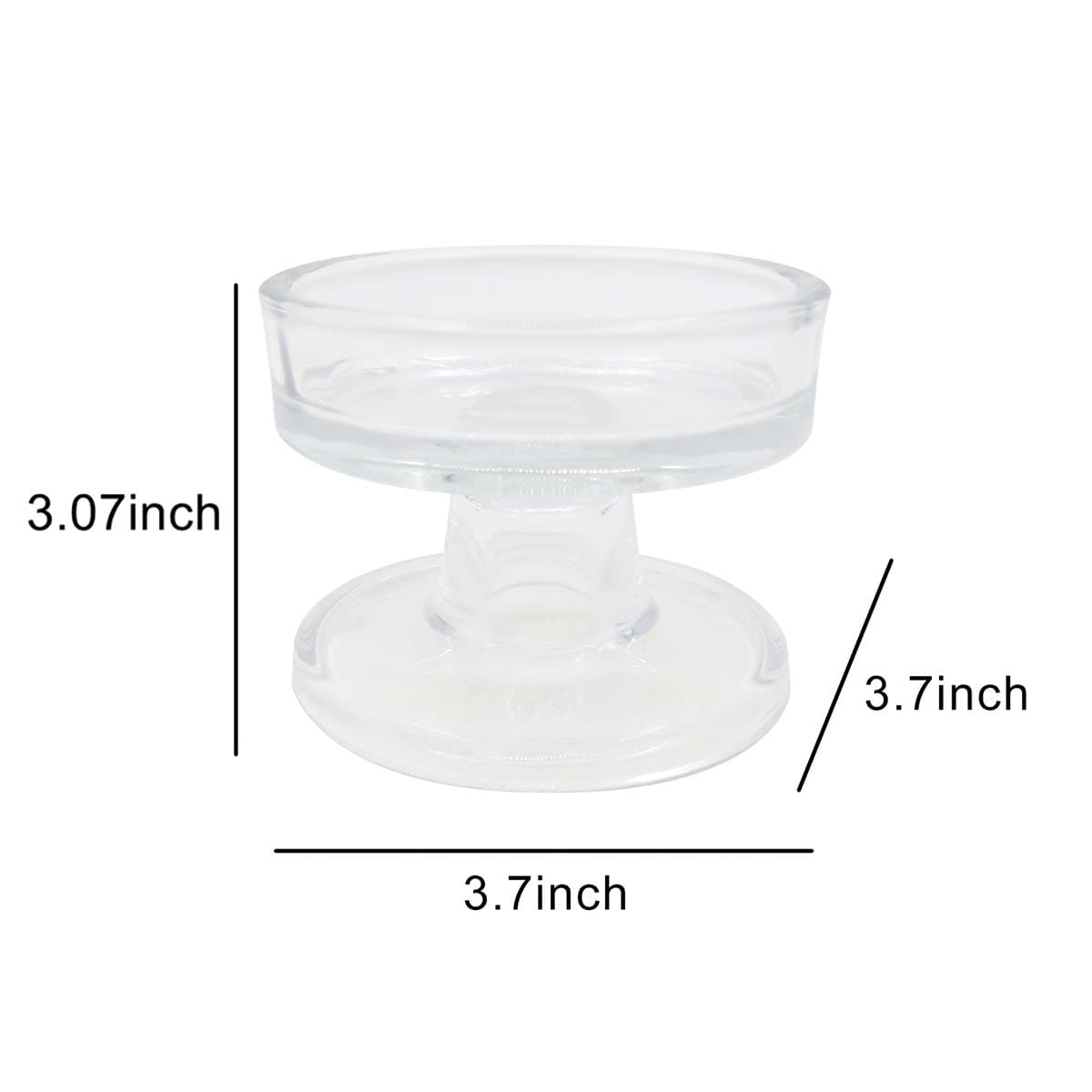 Clear Glass Candle Holder, 4"