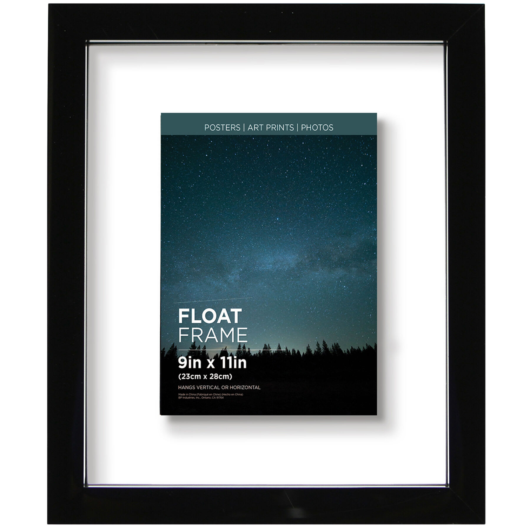 Black Floating Wall Frame, 9x11