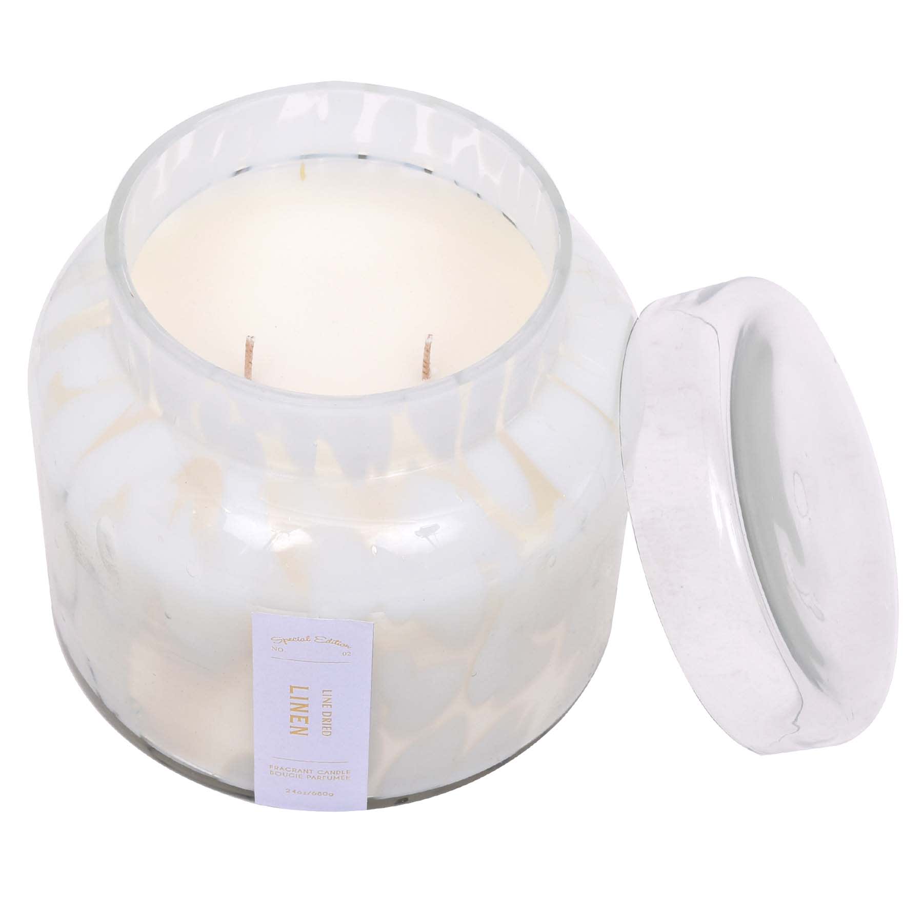 Line Dried Linen Scented Confetti Glass Jar Candle, 24oz