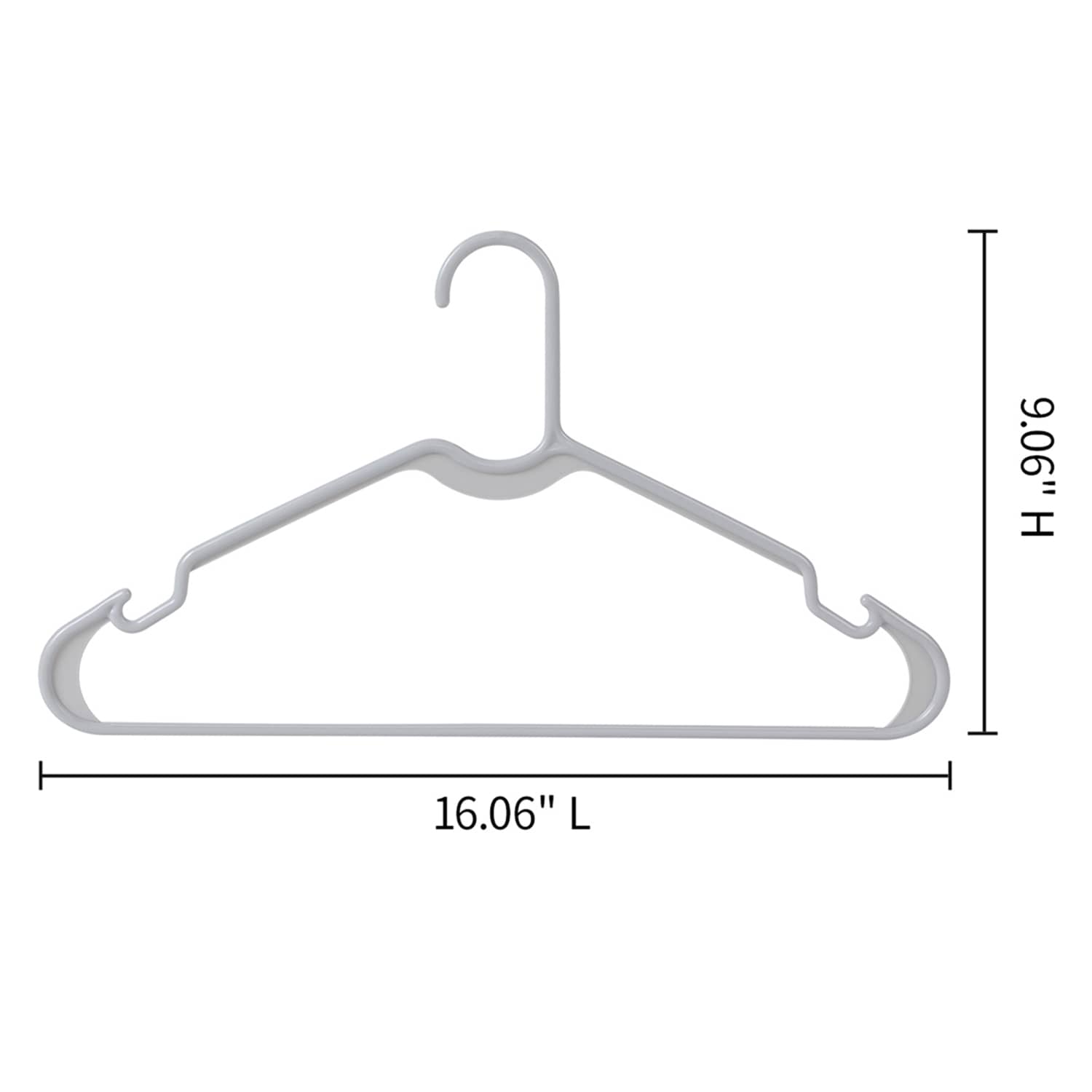 10-Pack Hangers Set, Grey