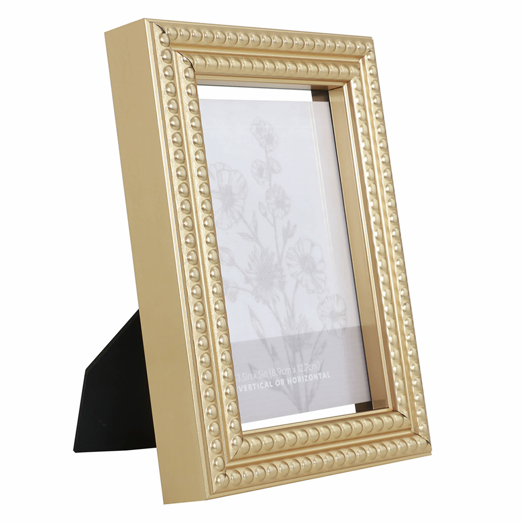 Gold Beaded Tabletop Float Picture Frame, 4x6