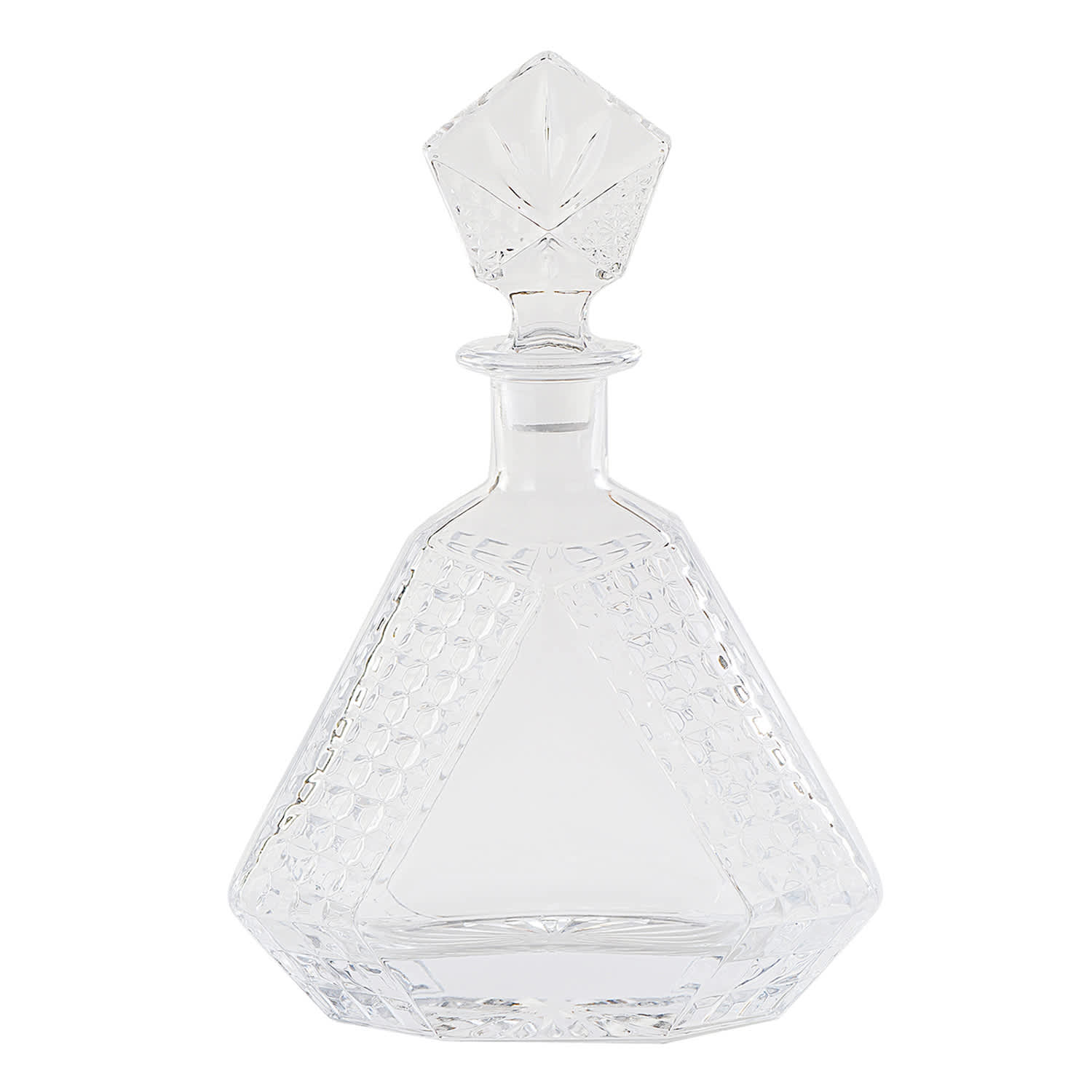 Textured Glass Triangle Decanter, 22oz