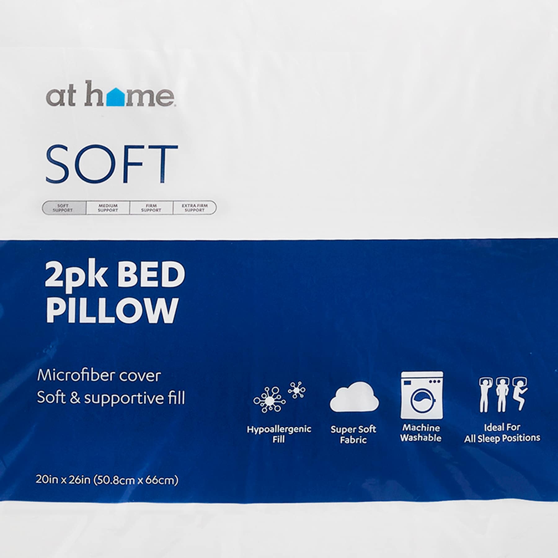 Soft 2-Pack White Bed Pillows, Standard