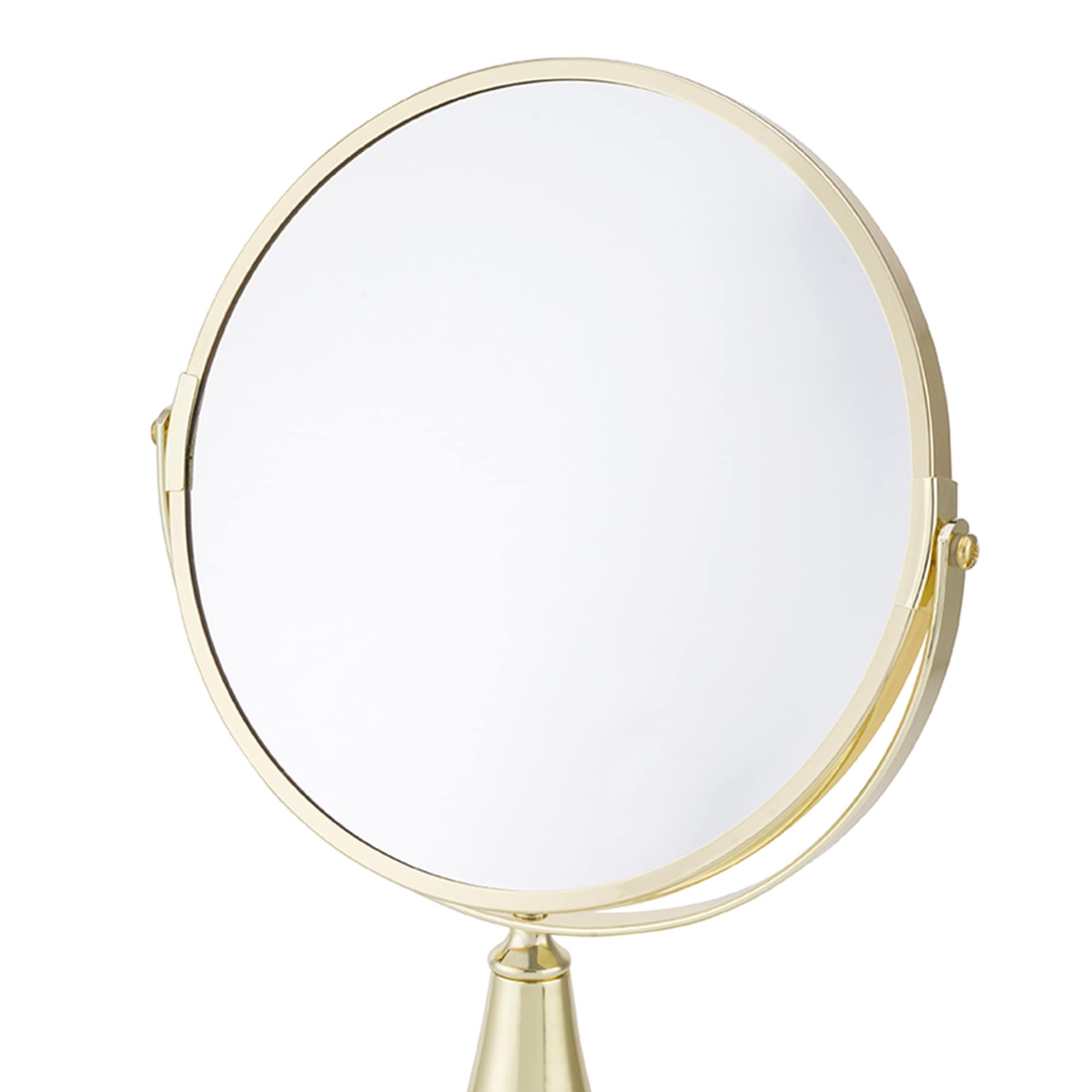 Gold Round 1X & 3X Table Mirror, 14.1"
