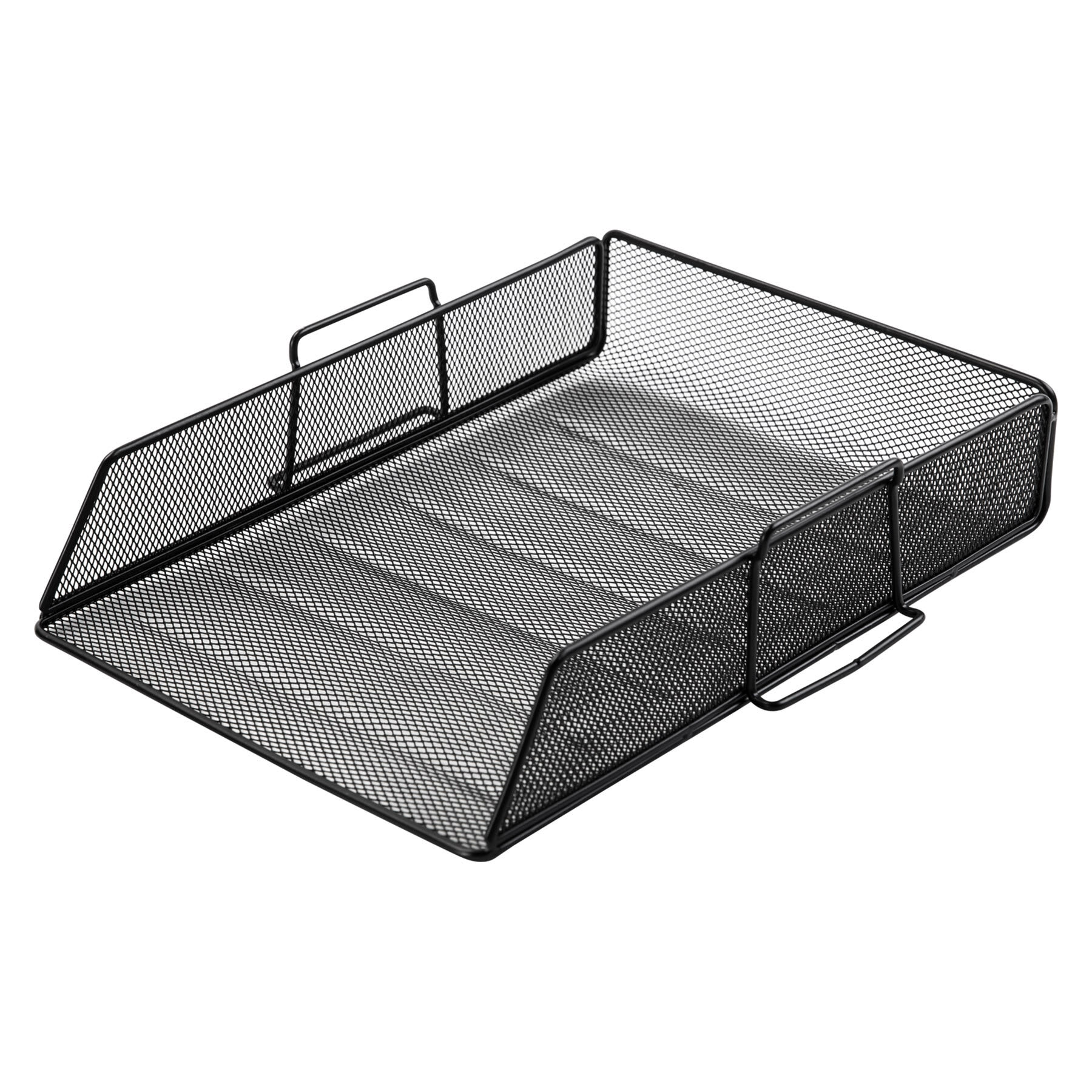 Black Metal Mesh File Tray