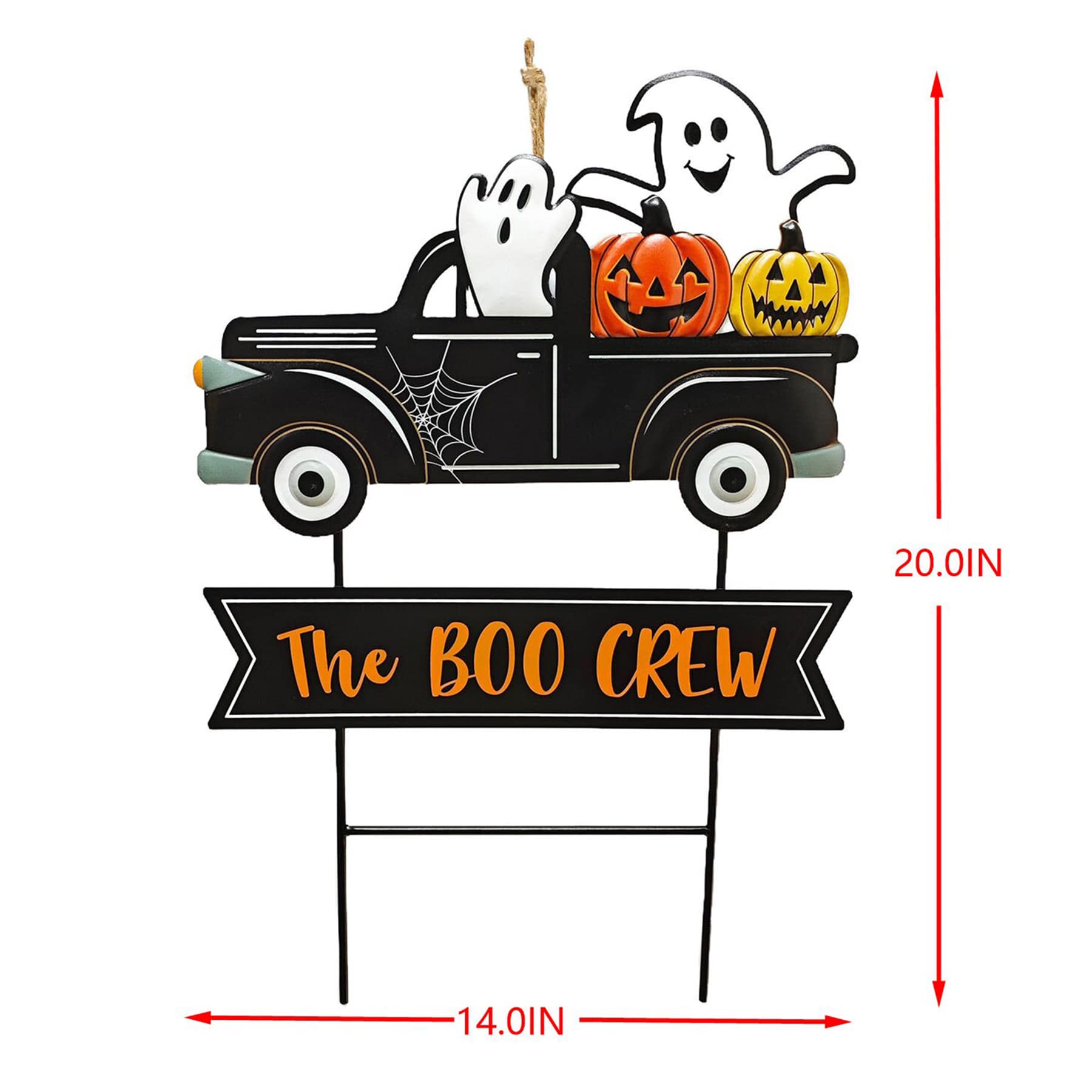 Happy Haunting Halloween Truck Yardstake, 20"