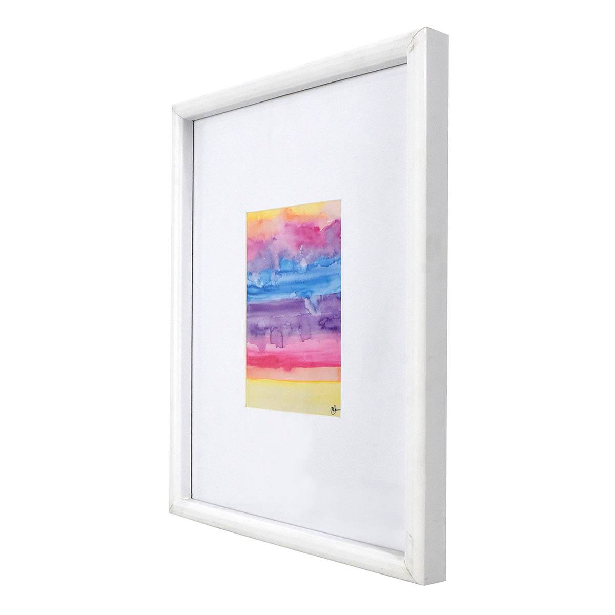 Glass Framed Colorful Abstract Print Wall Art, 12x15