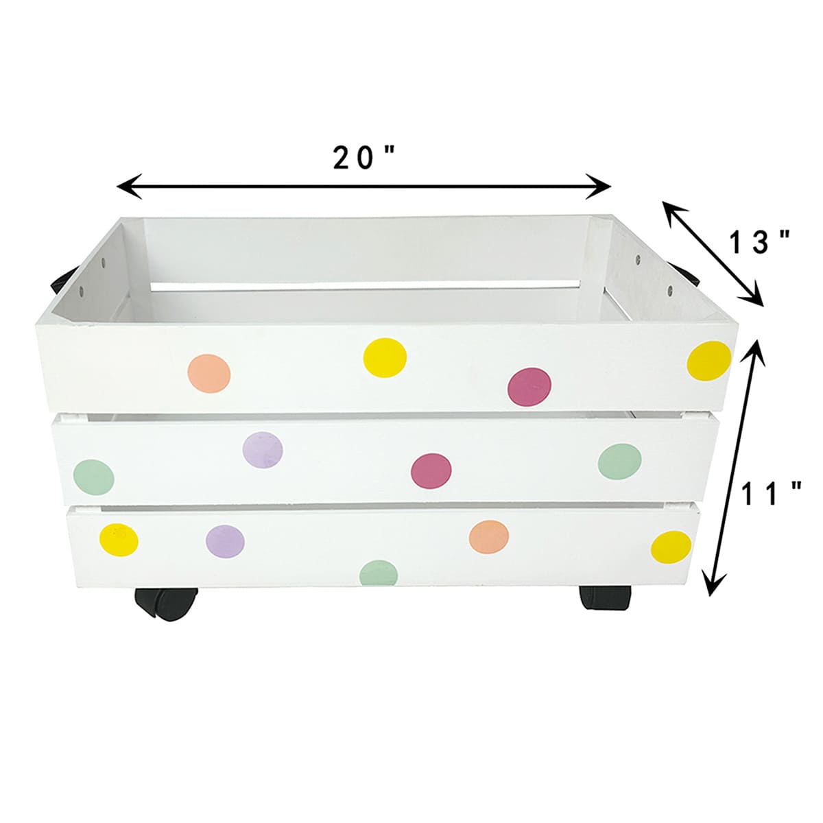 Multicolor Dot Rolling Storage Tote