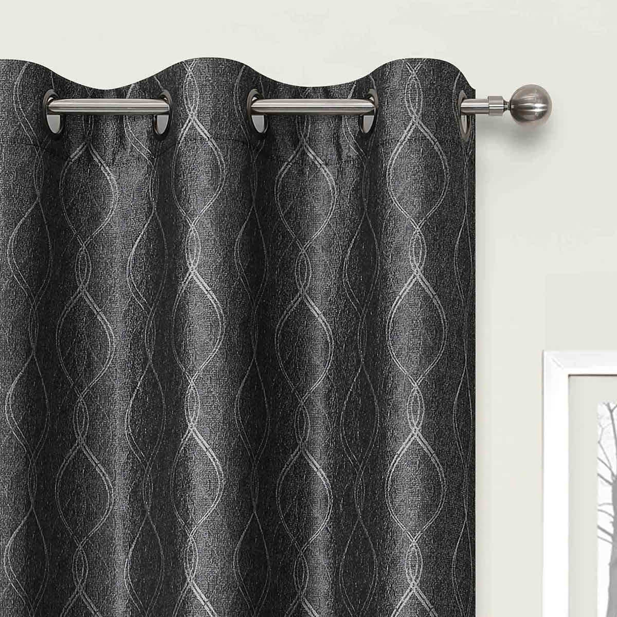 2-Pack Cillian Black Light Filtering Grommet Curtain Panel Set, 95"