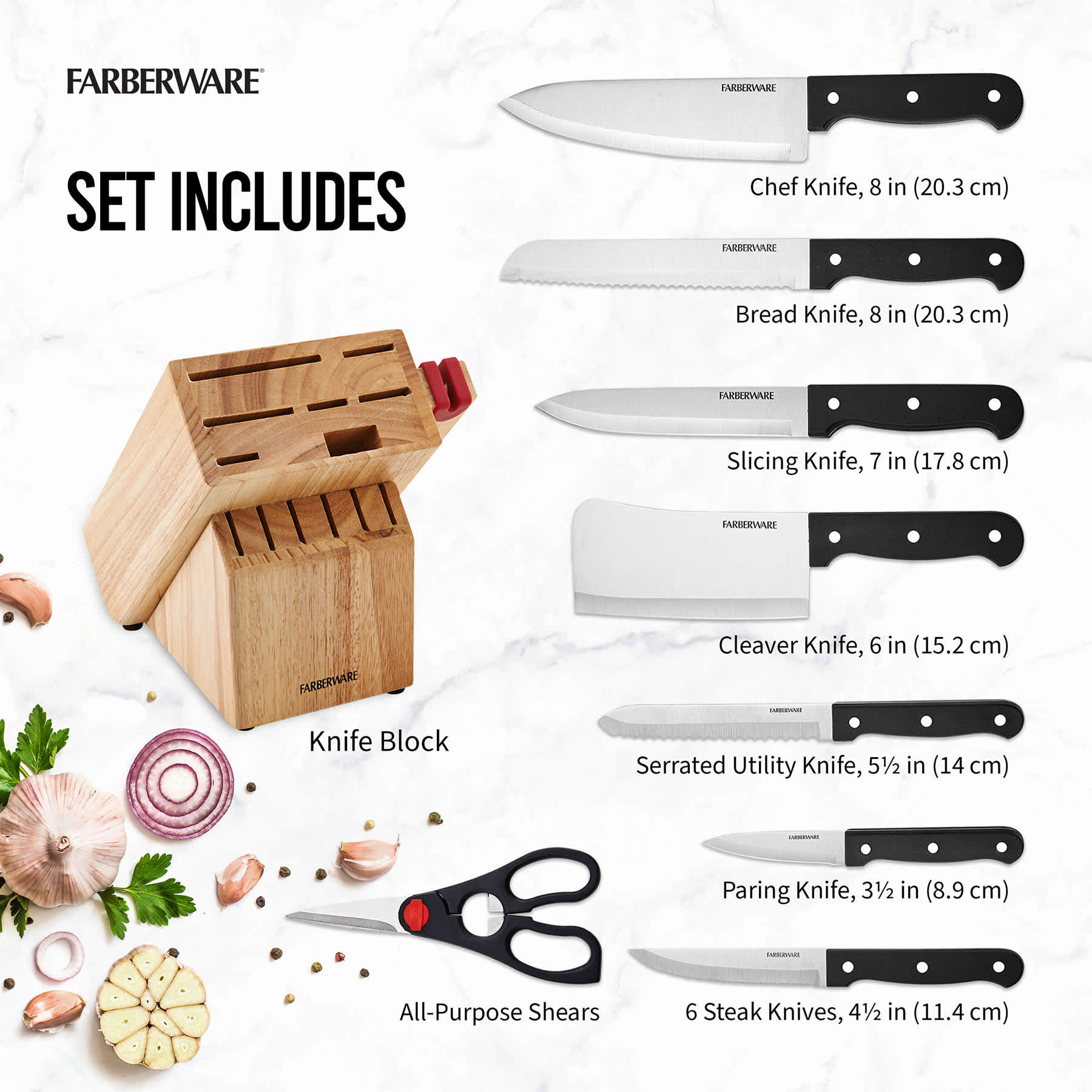 Farberware 14-Piece Cutlery Set, Black