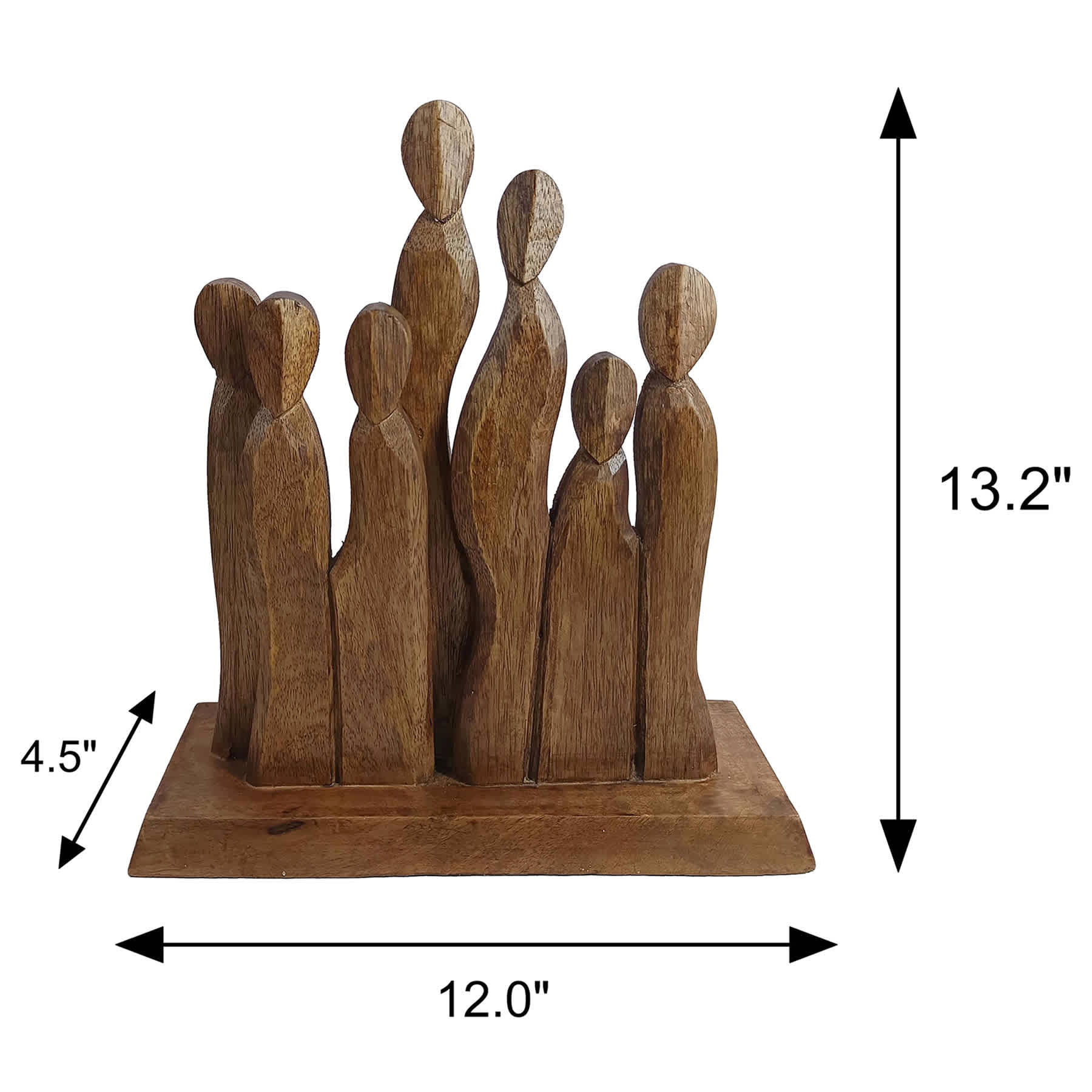 Brown Cluster Of People Figurine, 12"