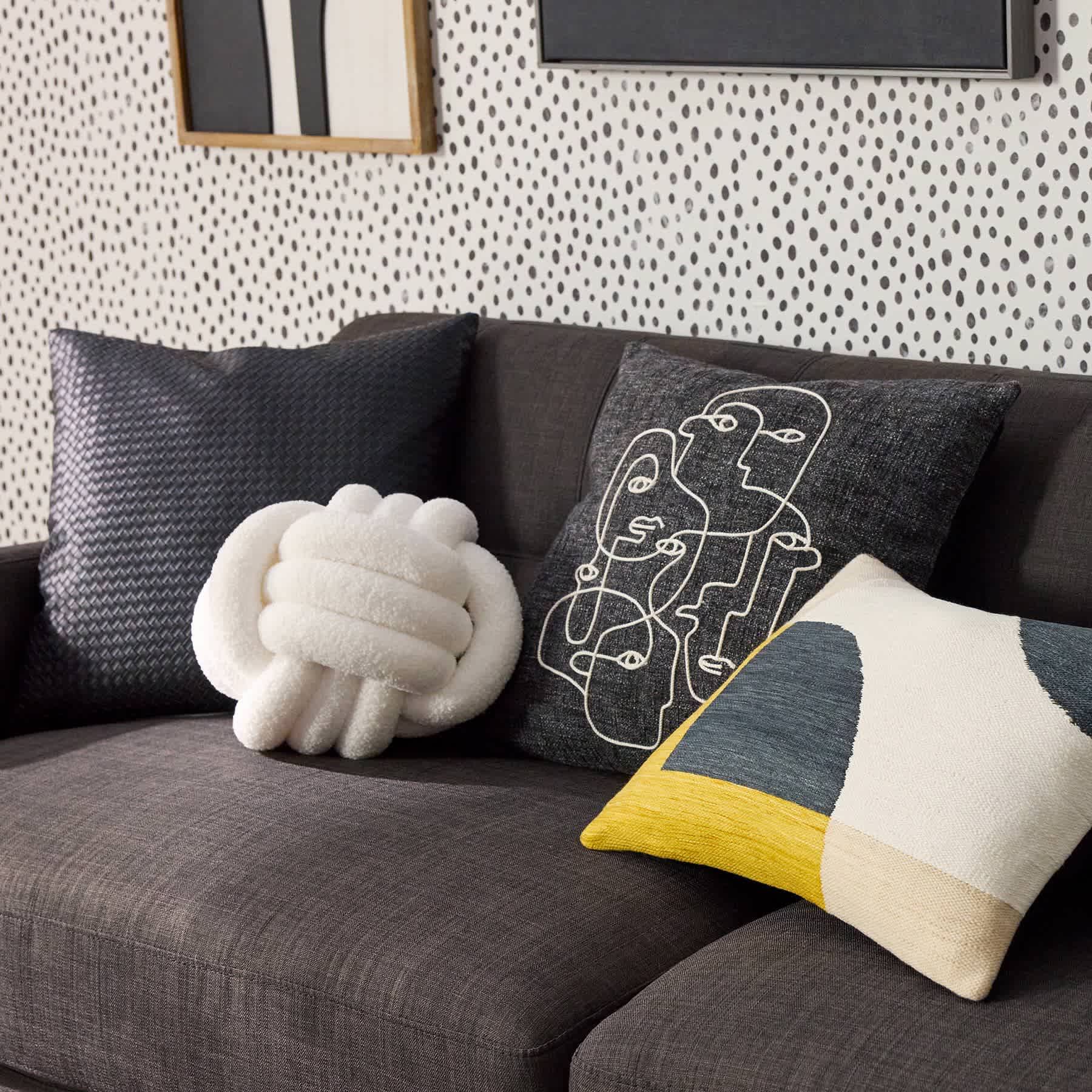 Crosby St. White Plush Knot Pillow, 12"