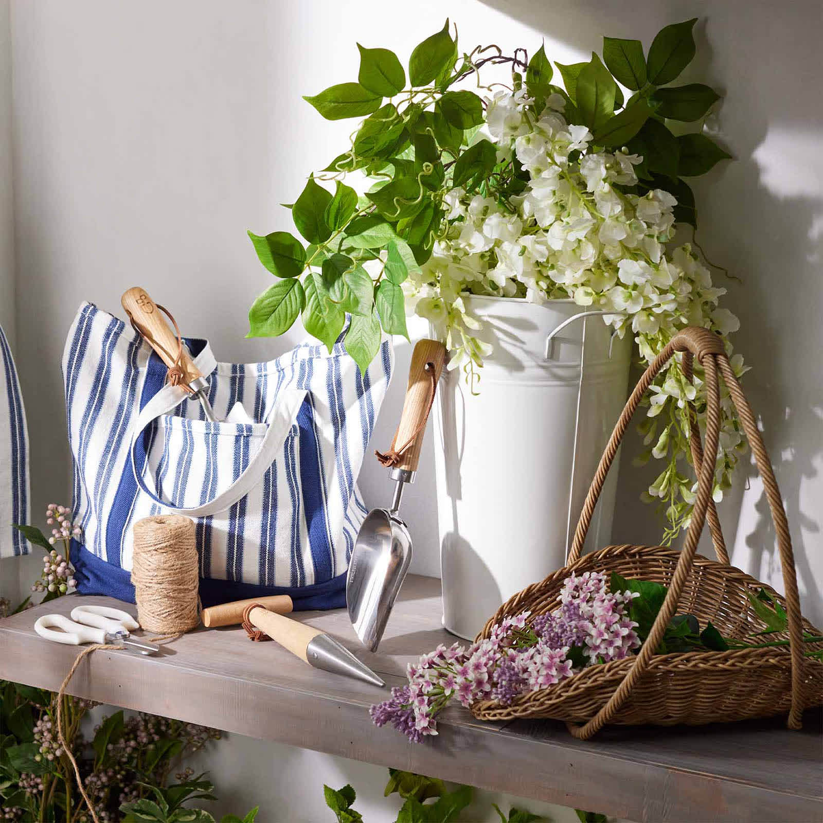 Willow Crossley Tall White Metal Outdoor Planter, Medium