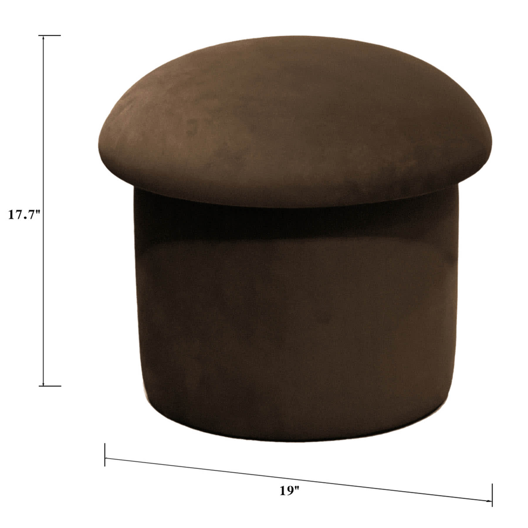 Mushroom Storage Ottoman, Brown