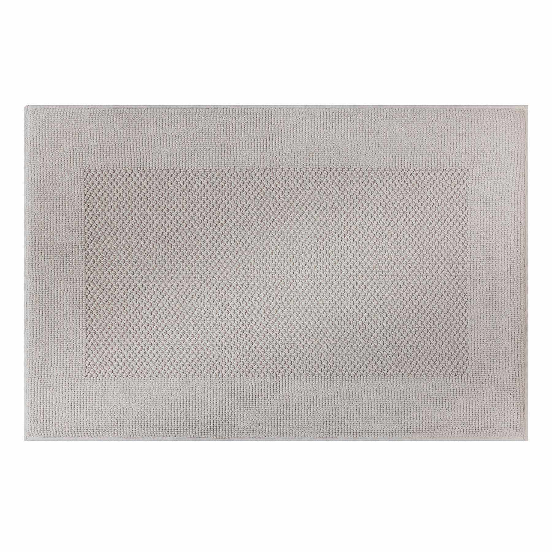 Providence Grey Waffle Border Memory Foam Bath Rug, 20x30