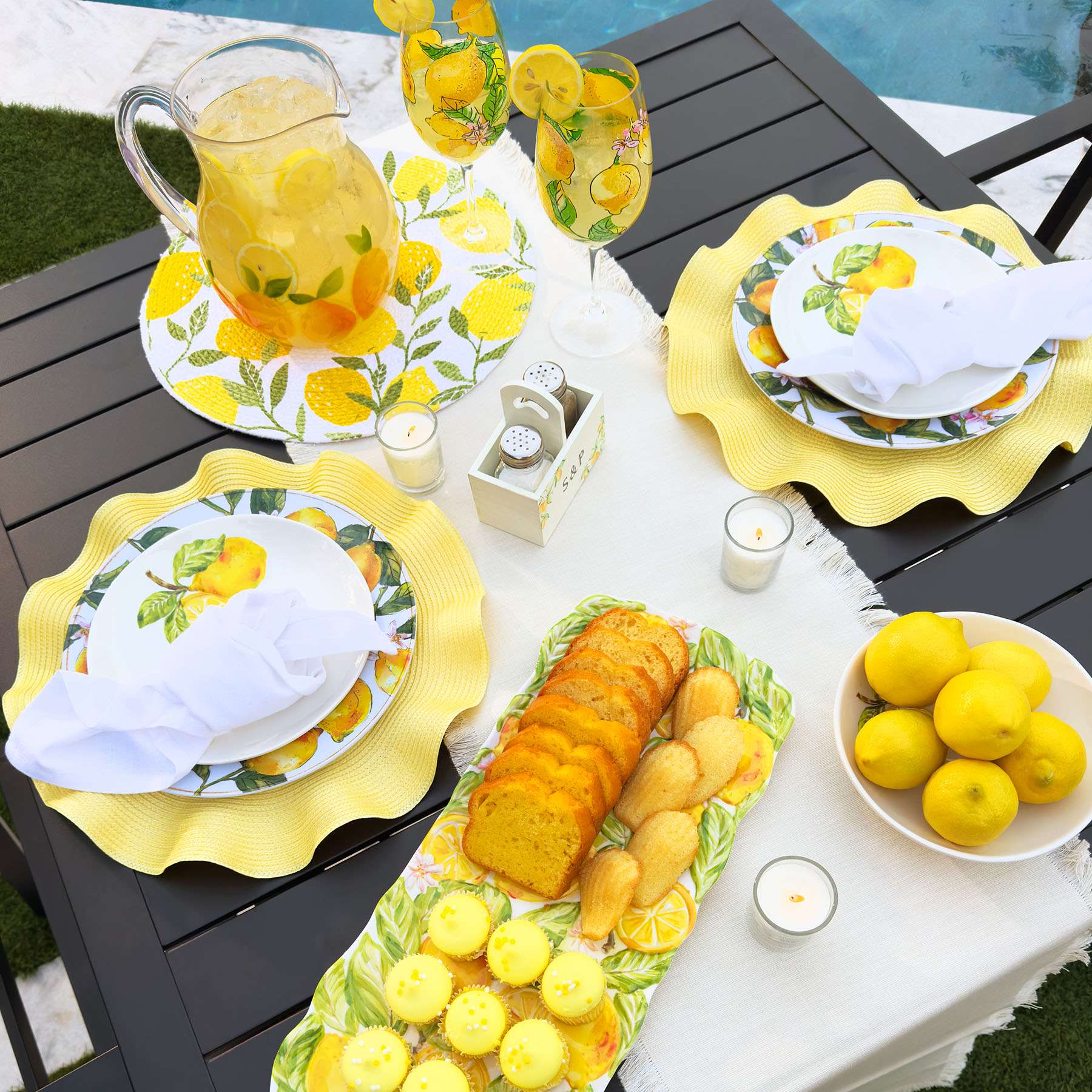 Lemon Print Melamine Dinner Plate