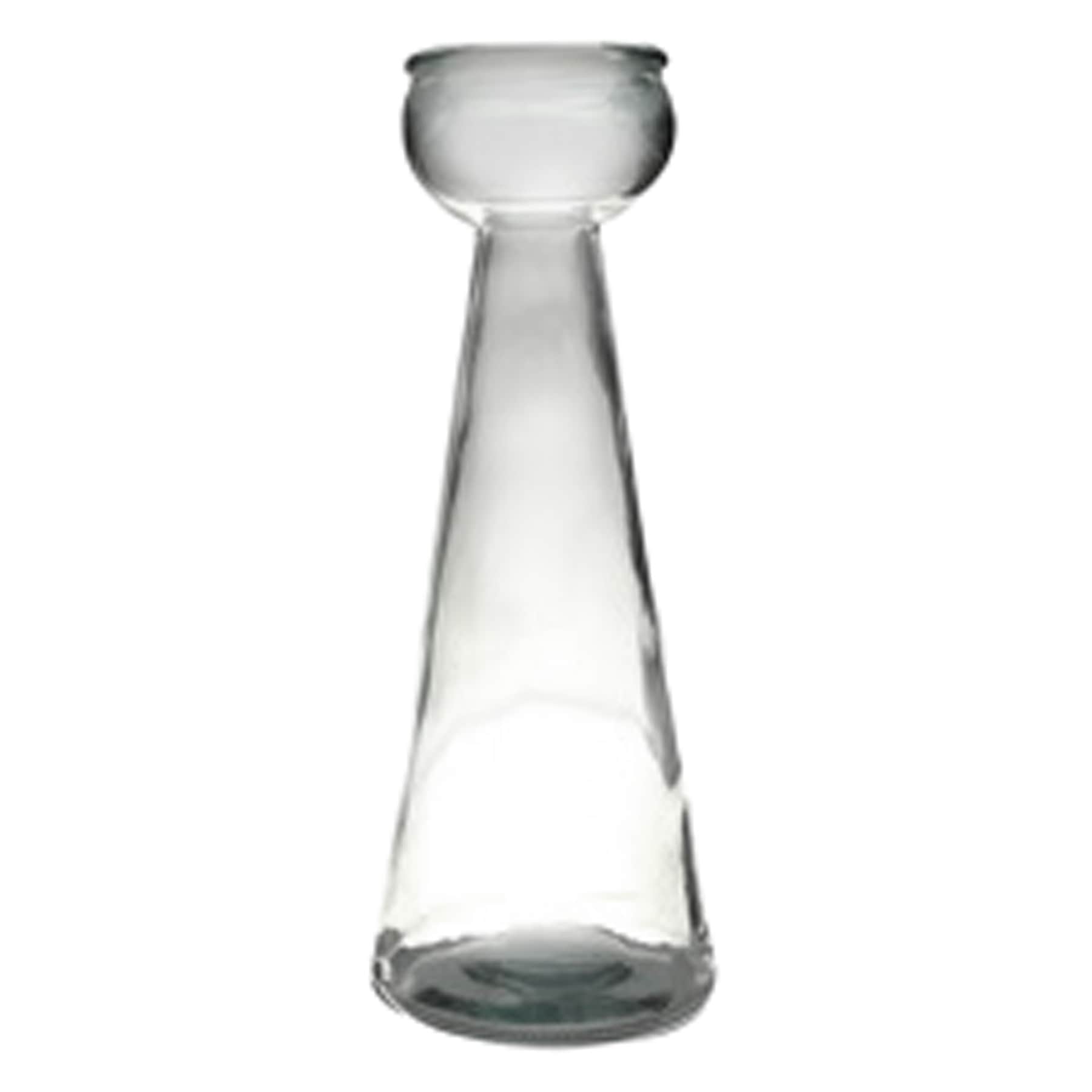 Luz Clear Glass Taper Candle Holder, 16"