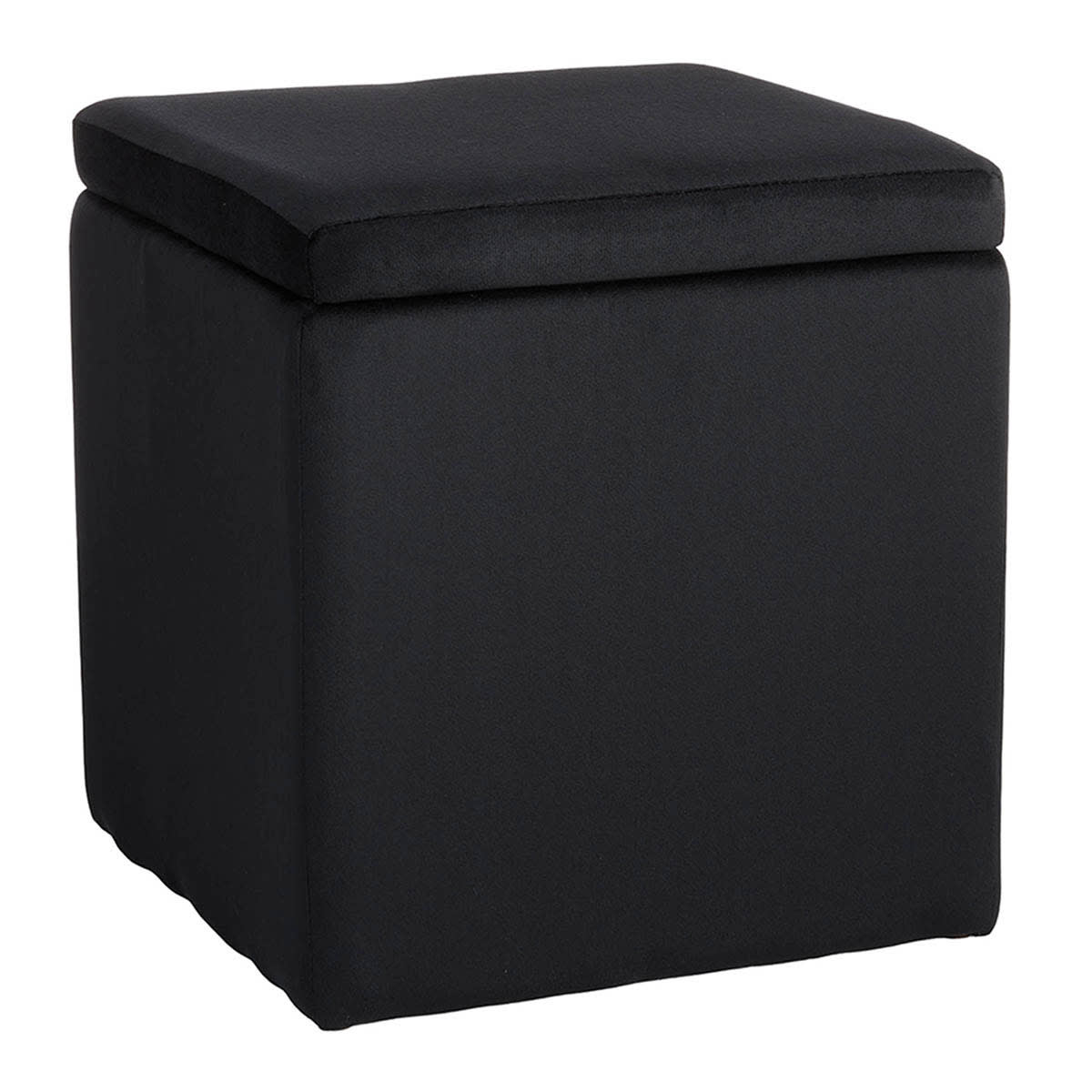 Hannah Square Storage Ottoman, Black