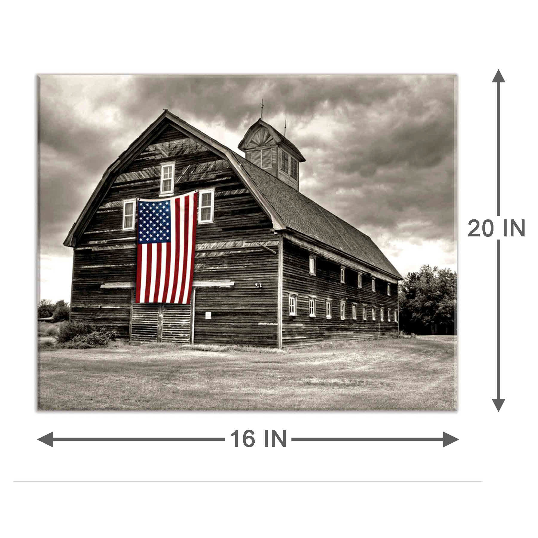 Americana Barn Textured Canvas Wall Art, 16x20