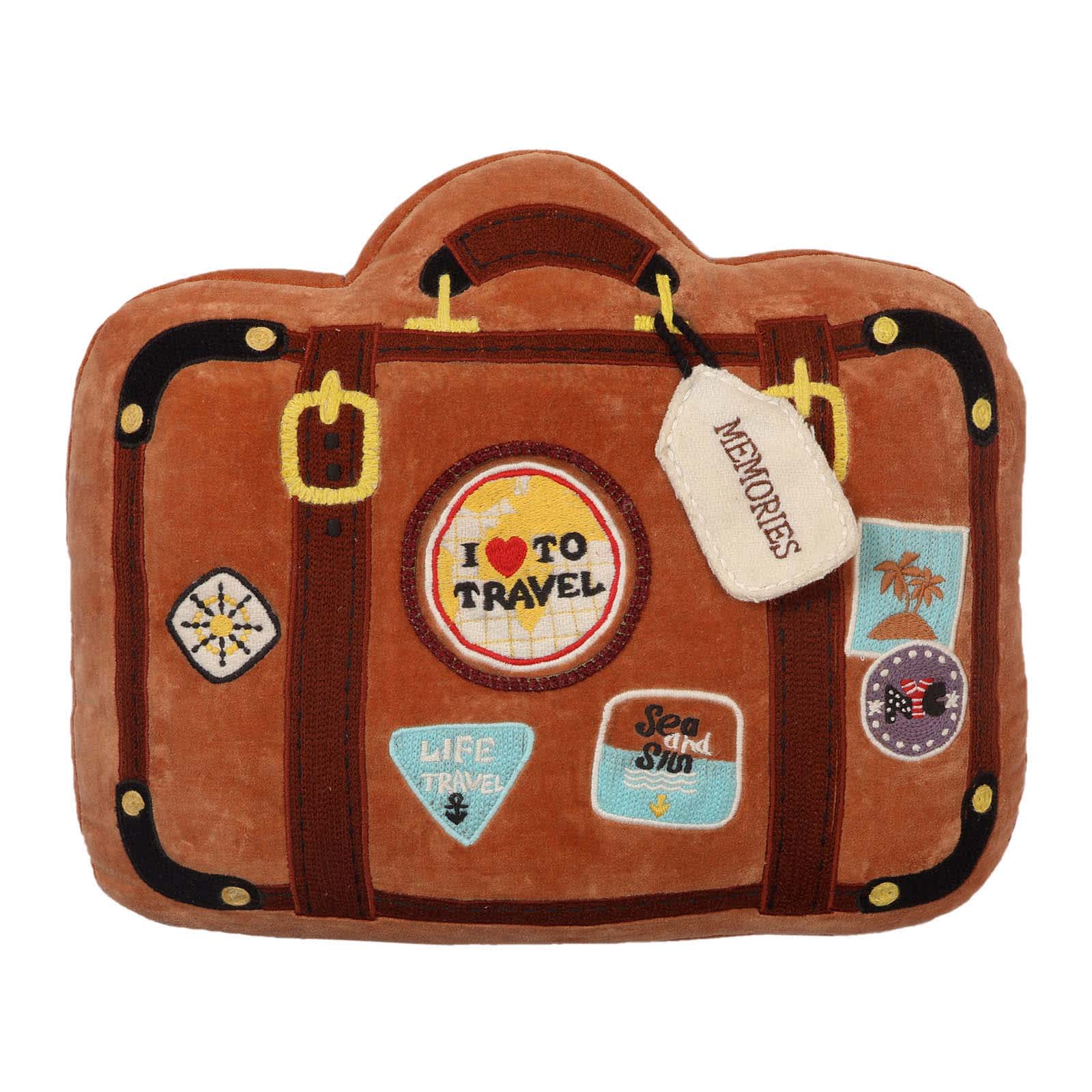 Suitcase Shaped Throw Pillow, 17x14