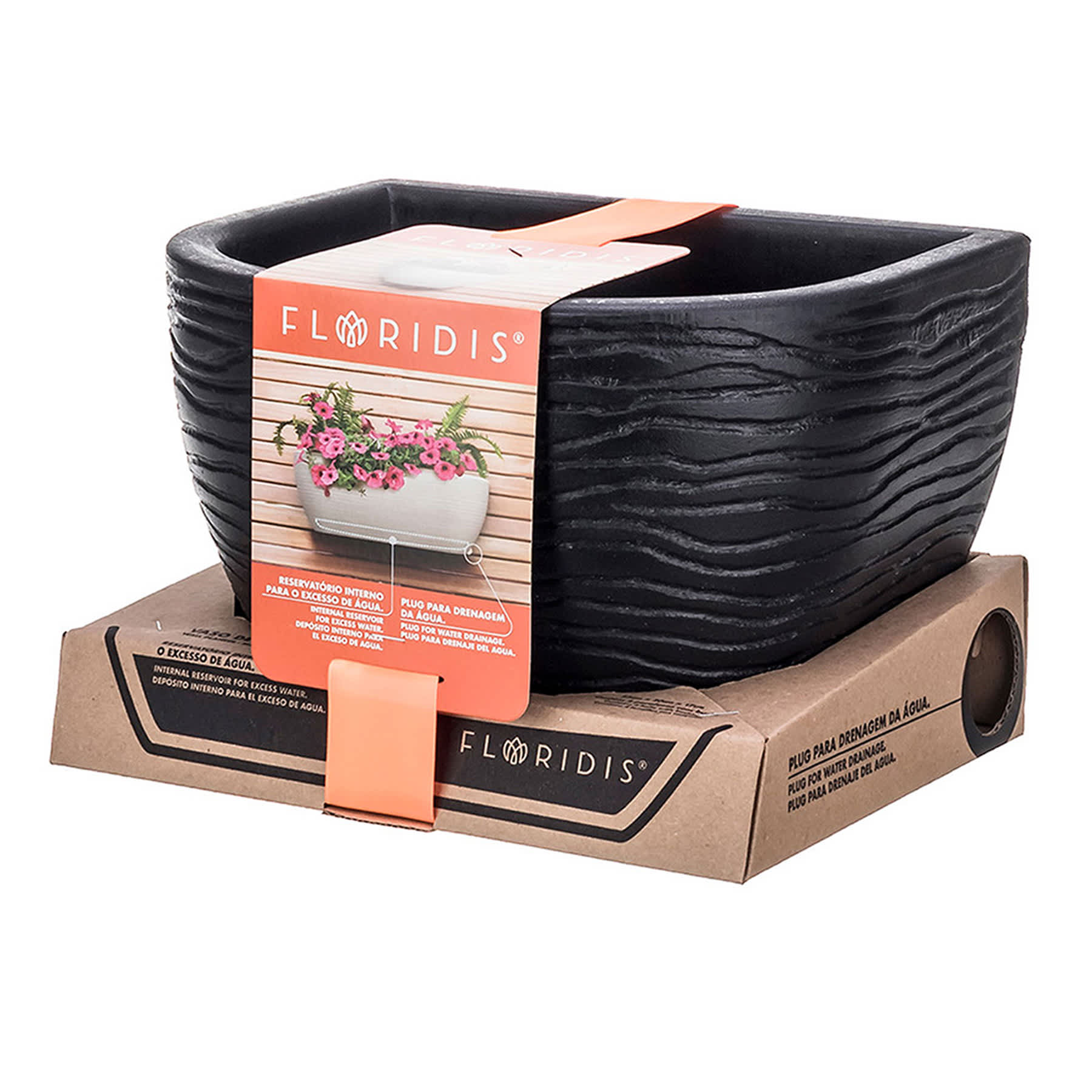 Black Wall Outdoor Planter, Small