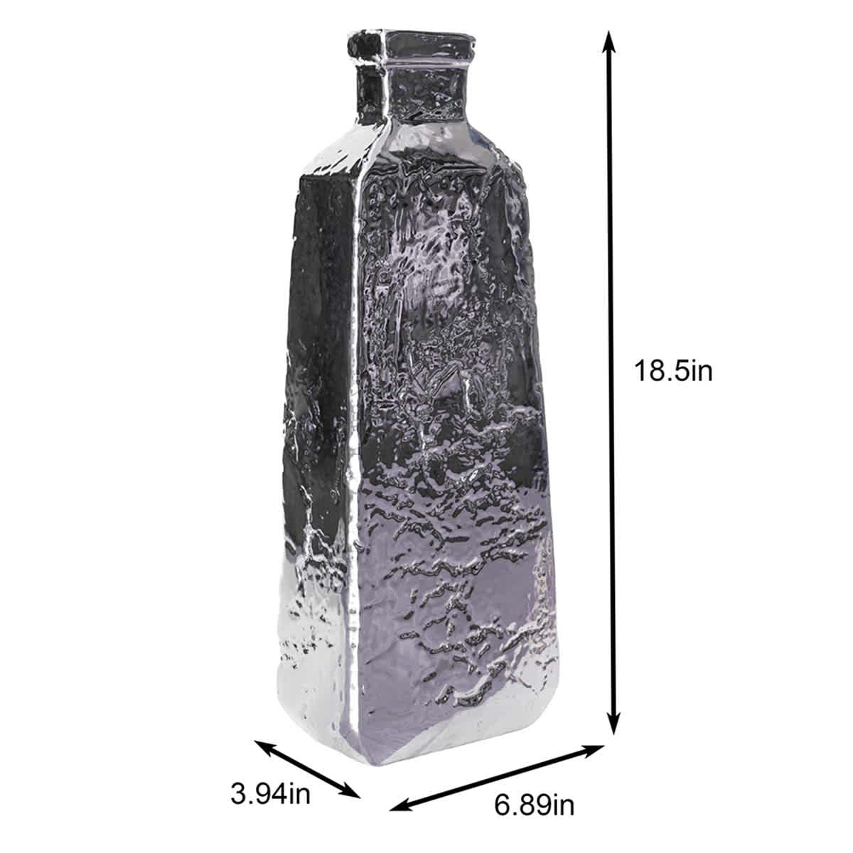 Silver Metallic Ceramic Vase, 19"