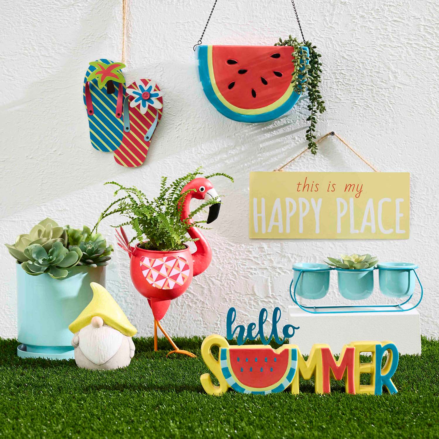 Sunny Club Hello Summer Outdoor Garden Decor, 5.5"