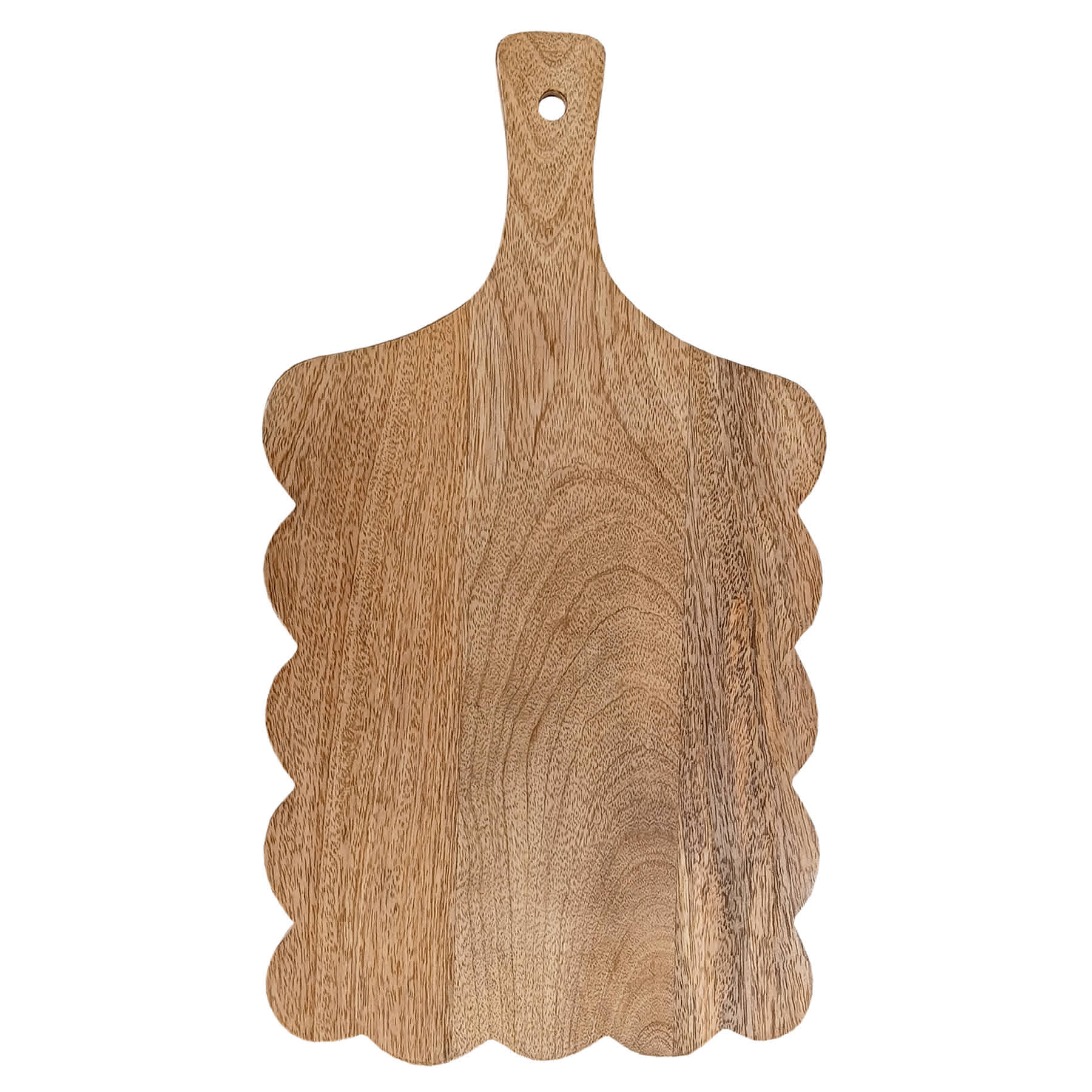 Mango Wood Scallop Serving Board, 18x10