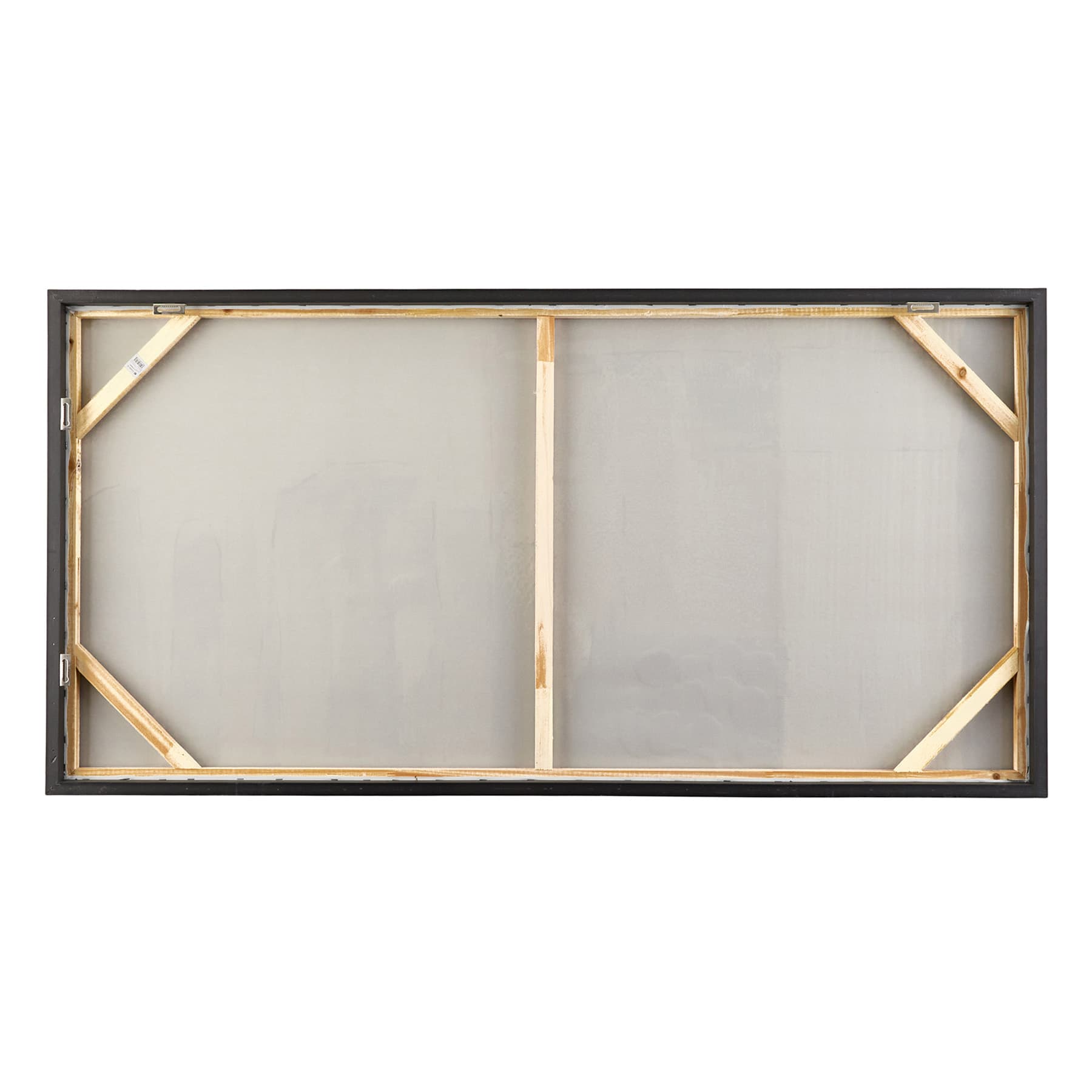 Crosby St. Abstract Oil Painting With Black & Silver Frame, 28x56