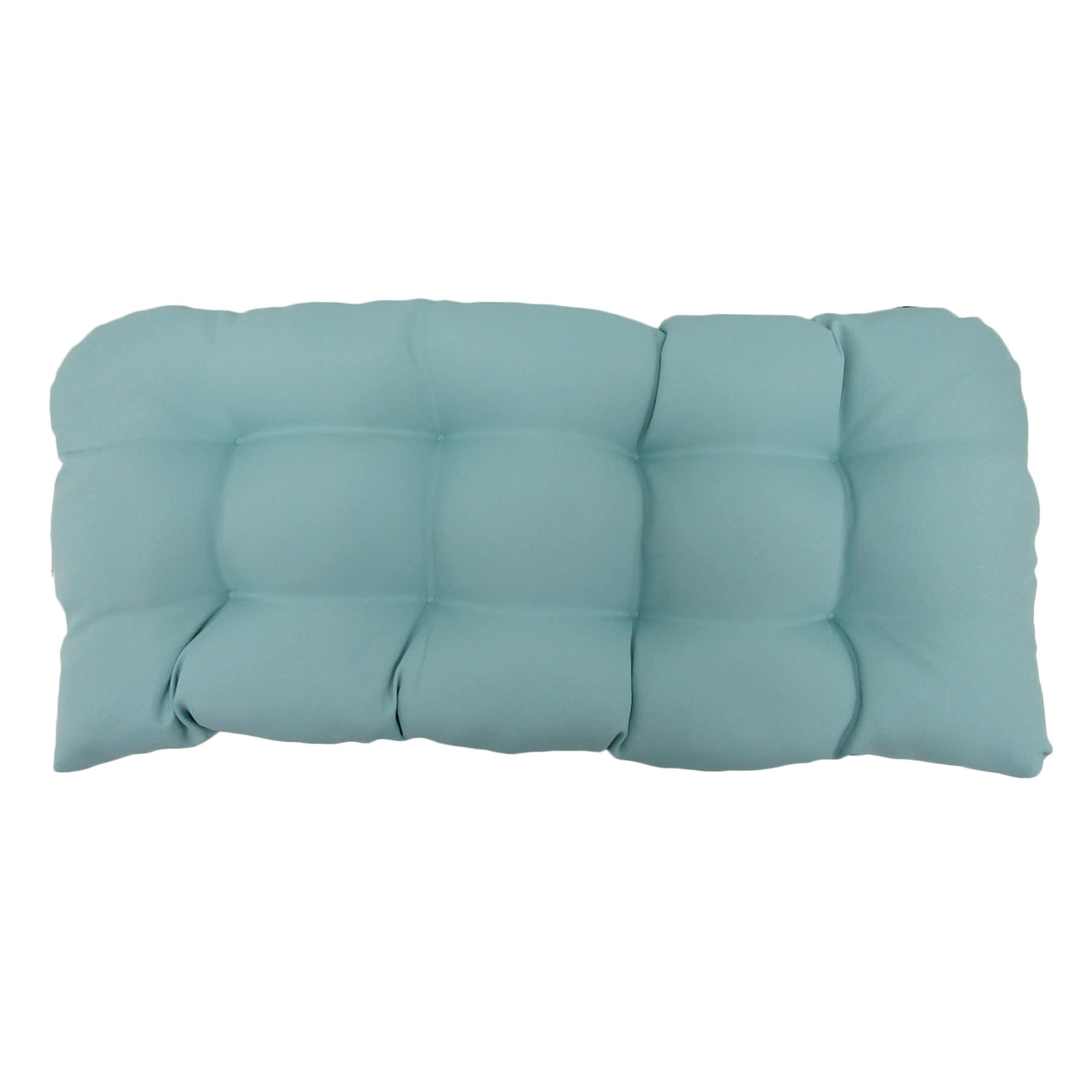 Canal Blue Canvas Outdoor Wicker Settee Cushion