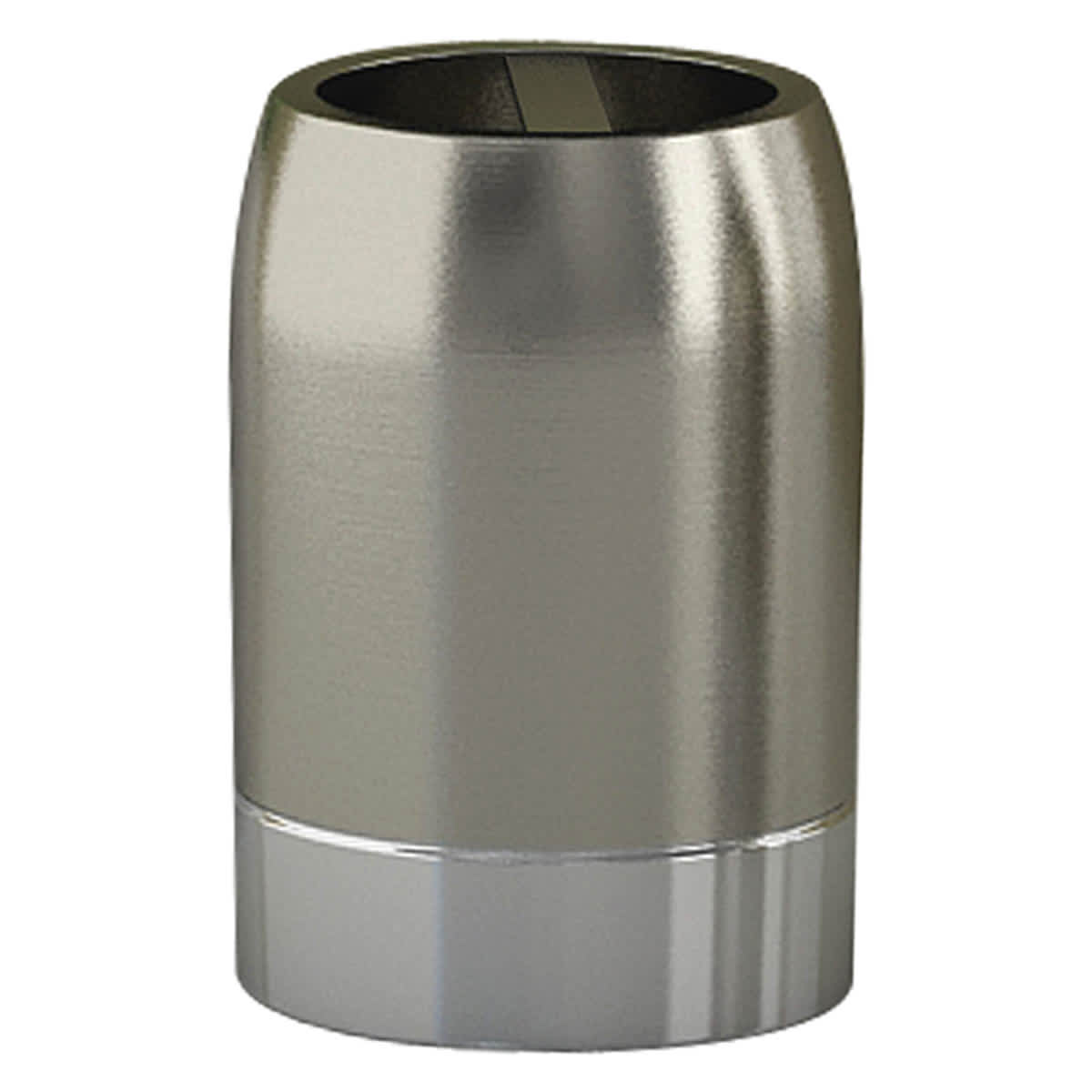 Providence Esme Silver Matte & Shiny Steel Toothbrush Holder, 4.5"
