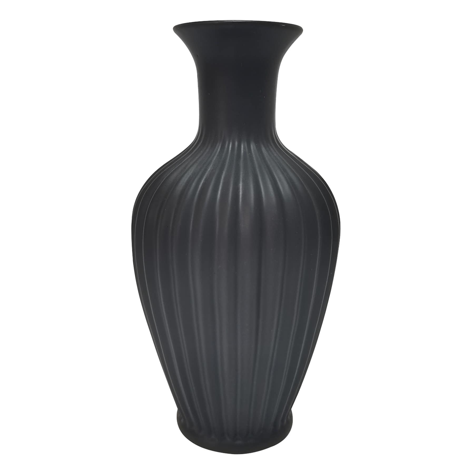 Black Ceramic Vase, 9.75"